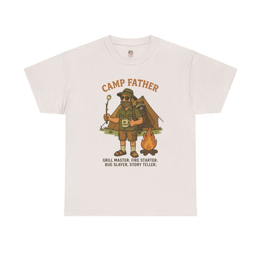 Camp Father Unisex Heavy Cotton Tee - Grill Master & Story Teller T-Shirt