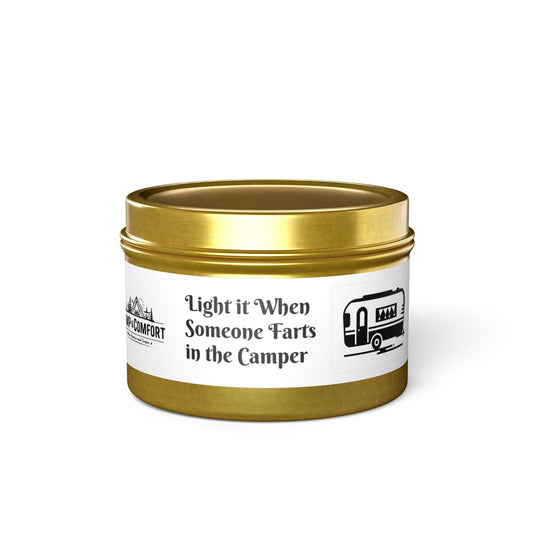 Tin Candles - Funny Camper Scented Candle - Camp and Comfort