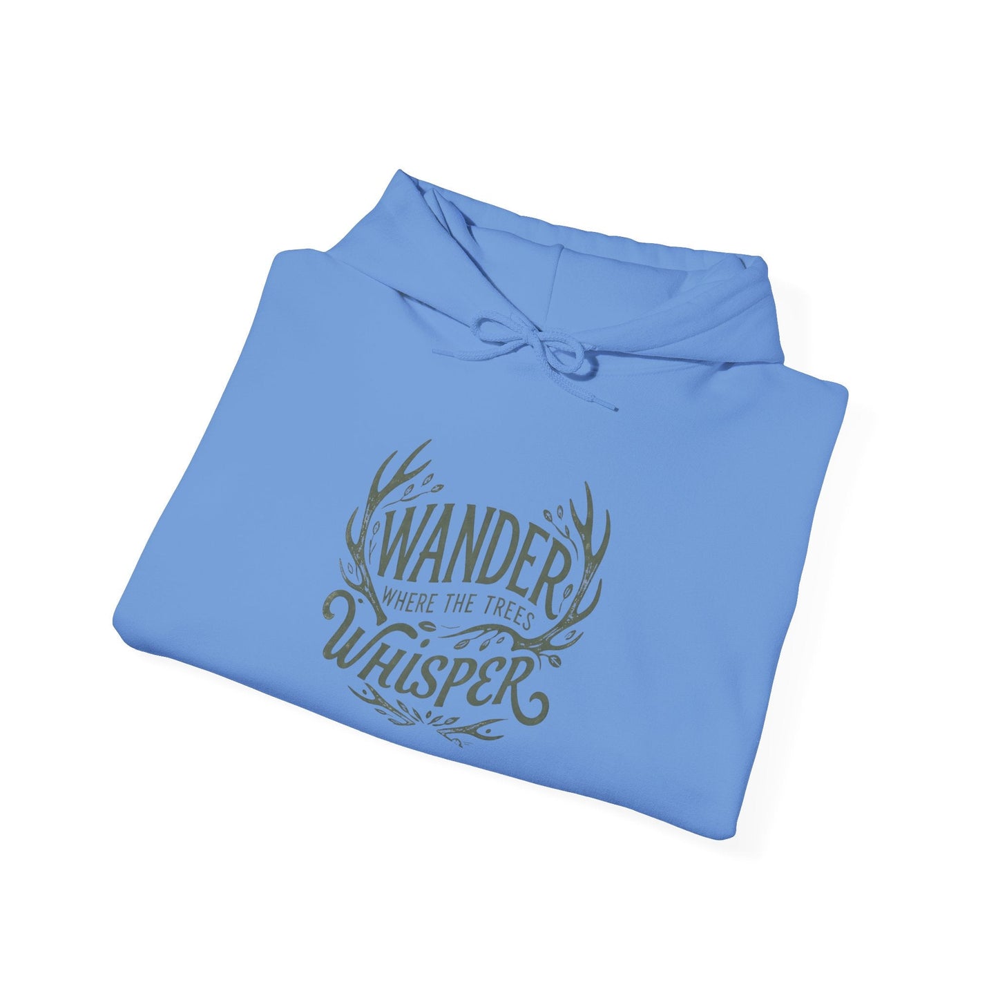 Wander Where the Trees Whisper Sweater - Elk Camping Soft Warm Hoodie, Unisex Heavy Blend™ Sweatshirt, Gift for Nature Lovers Printify
