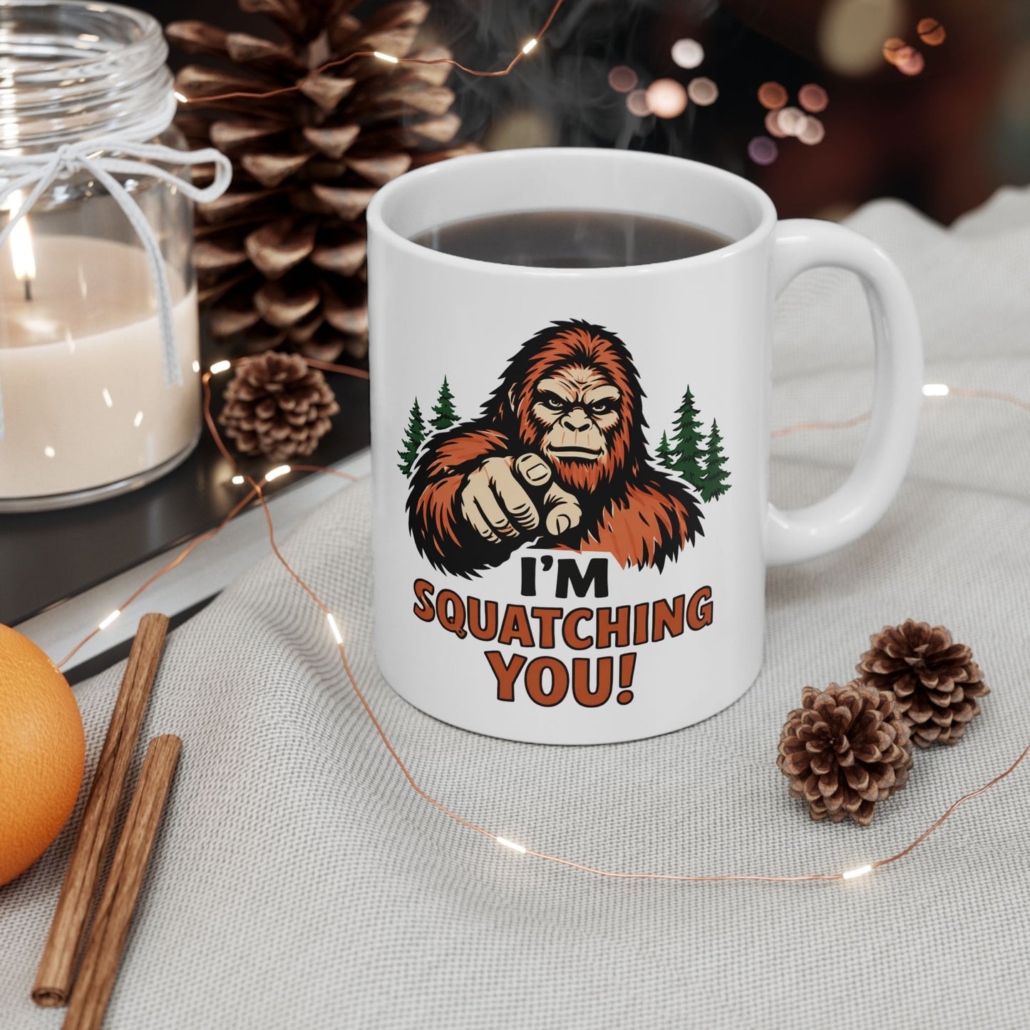 Bigfoot Sighting Ceramic Mug – Funny Sasquatch Coffee Cup (11oz & 15oz)