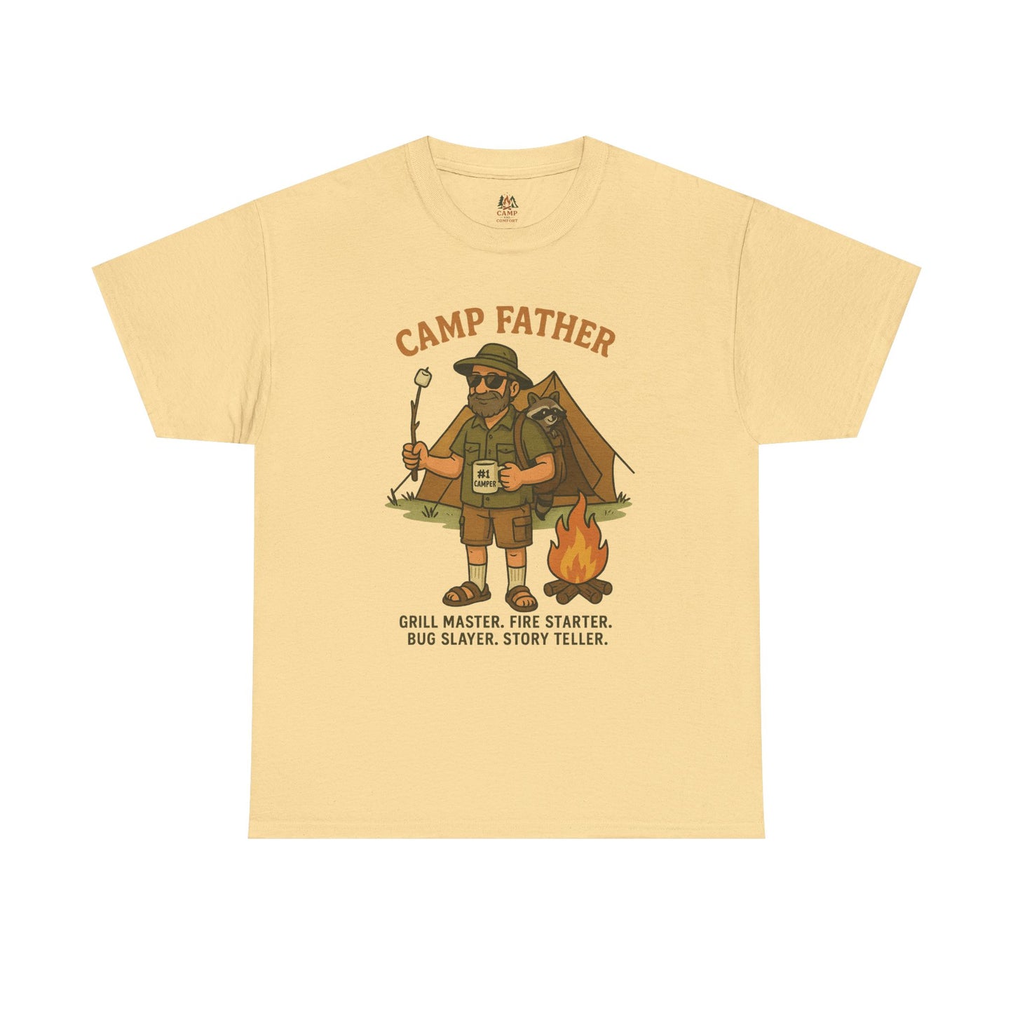 Camp Father Unisex Heavy Cotton Tee - Grill Master & Story Teller T-Shirt