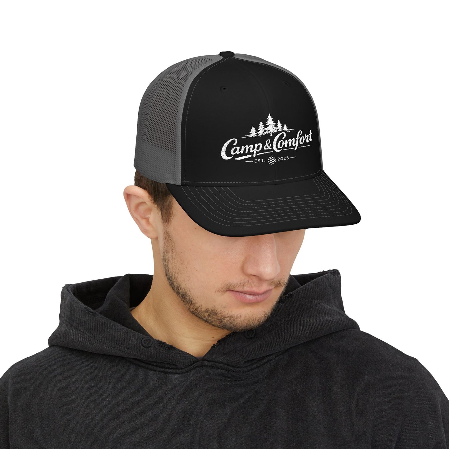 Camp & Comfort Embroidered Trucker Cap
