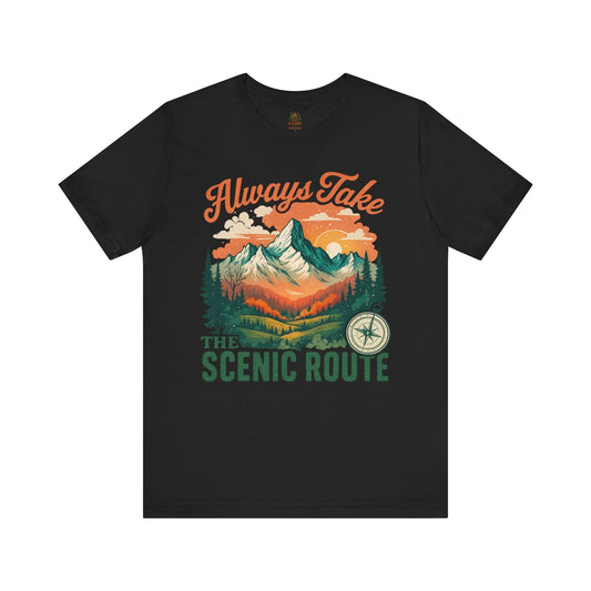 Always Take the Scenic Route Tee nature lover adventure t-shirt outdoors unisex breathable cotton