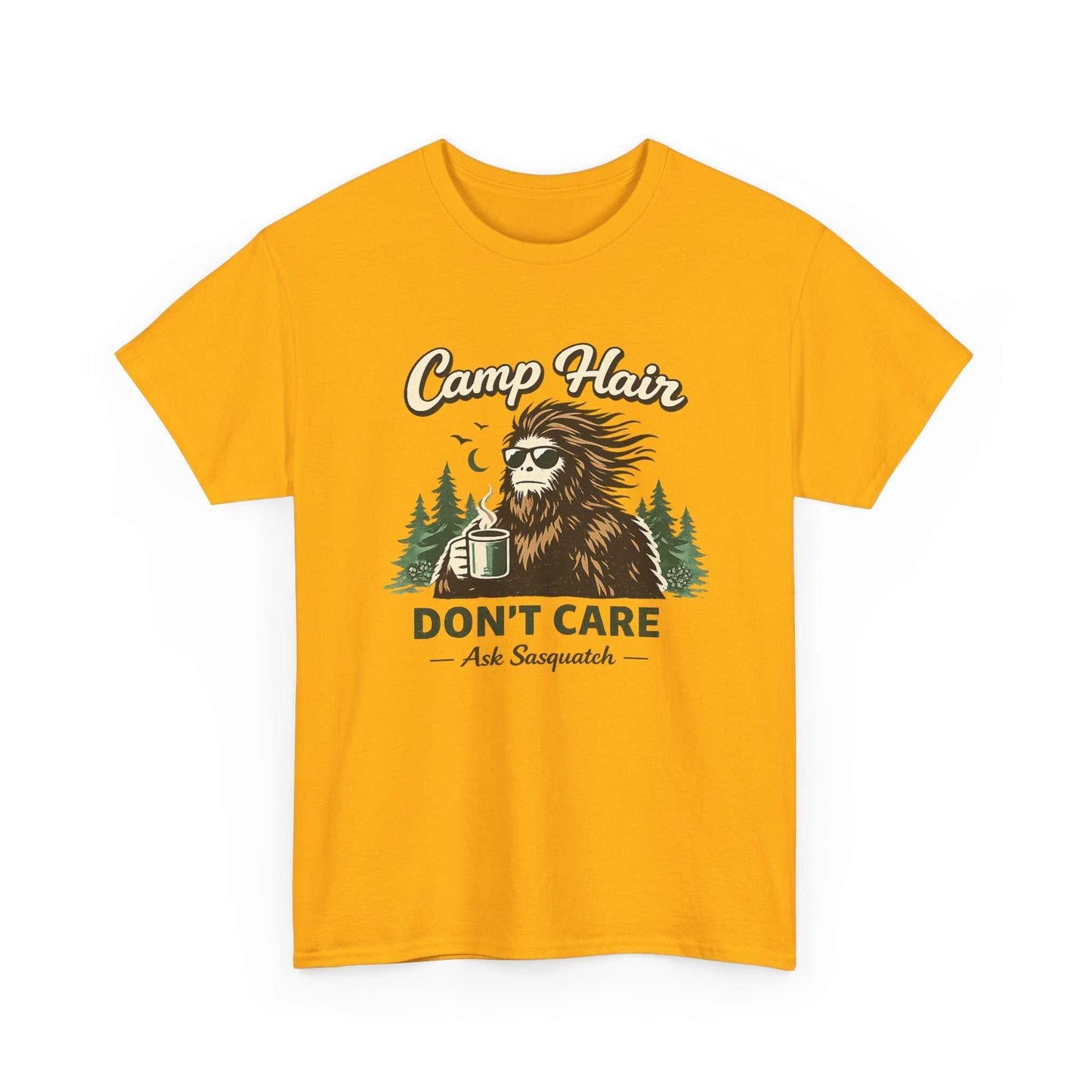 A Sassy Squatch t-shirt featuring a graphic of Bigfoot walking with a confident 'sassy' pose, printed on a premium tee.