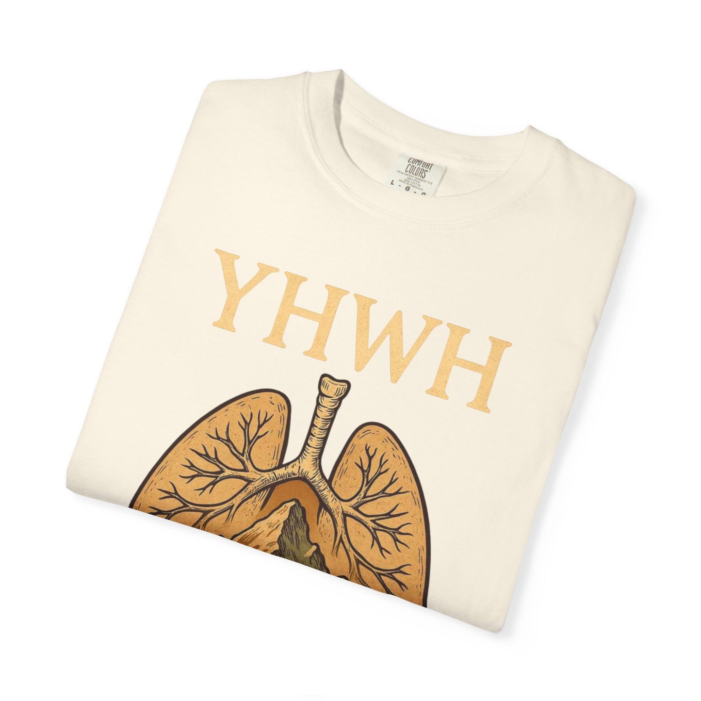 YHWH Lungs Illustration every breath speaks his name | Christian Faith Tee