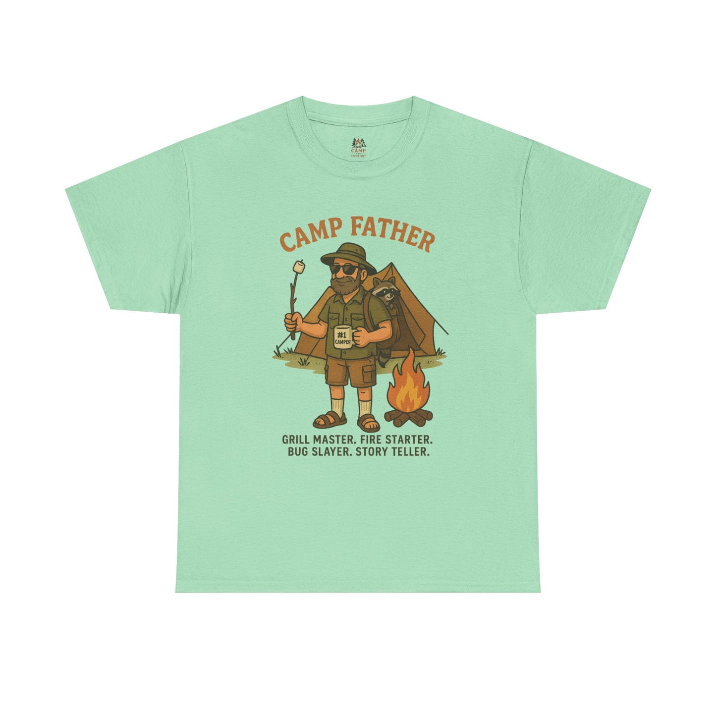 Camp Father Unisex Heavy Cotton Tee - Grill Master & Story Teller T-Shirt