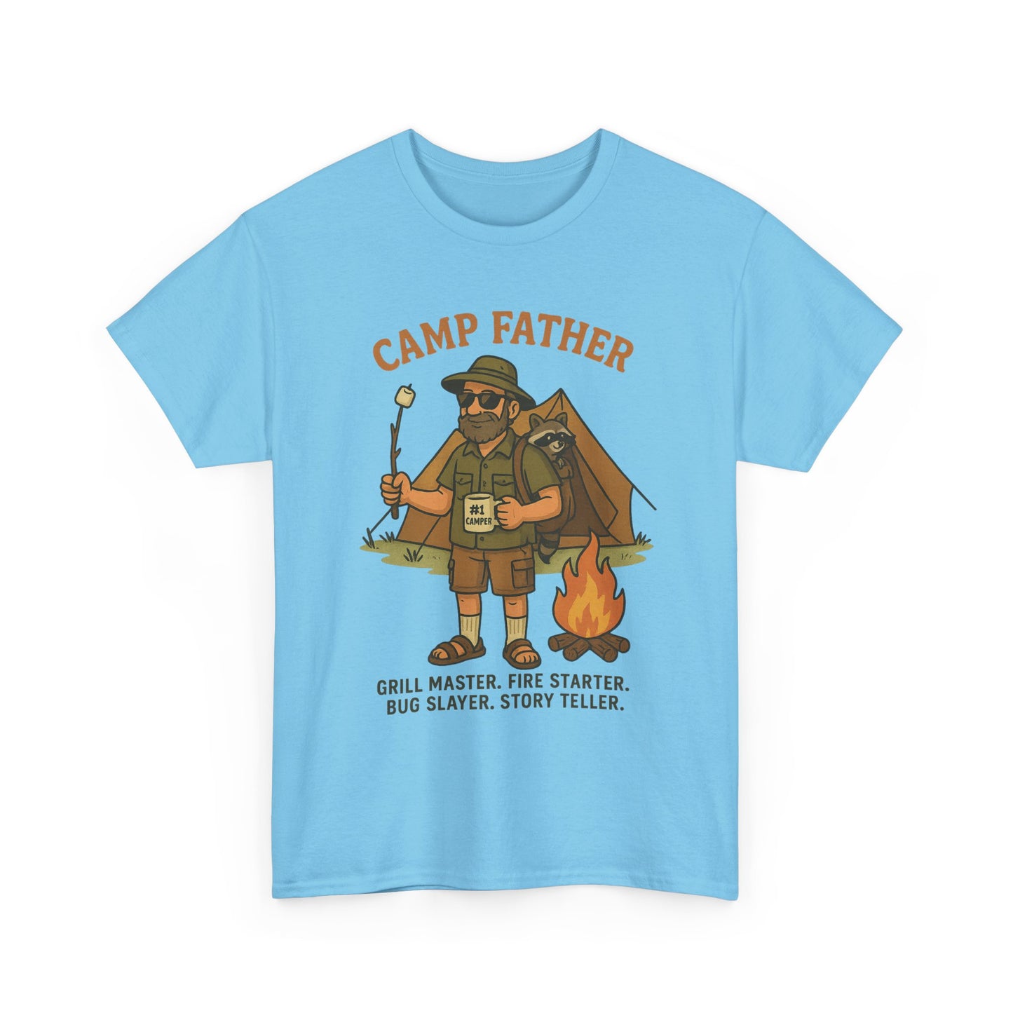 Camp Father Unisex Heavy Cotton Tee - Grill Master & Story Teller T-Shirt