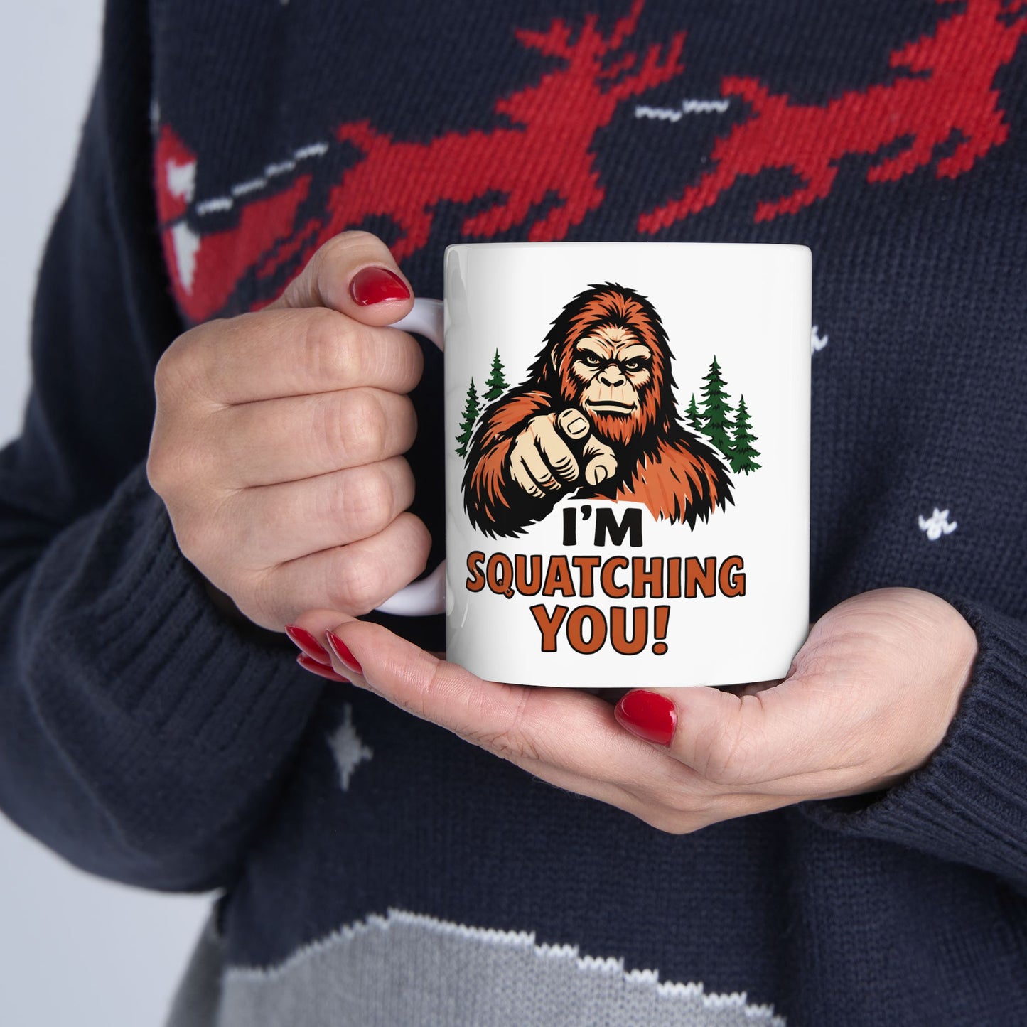 Bigfoot Sighting Ceramic Mug – Funny Sasquatch Coffee Cup (11oz & 15oz)