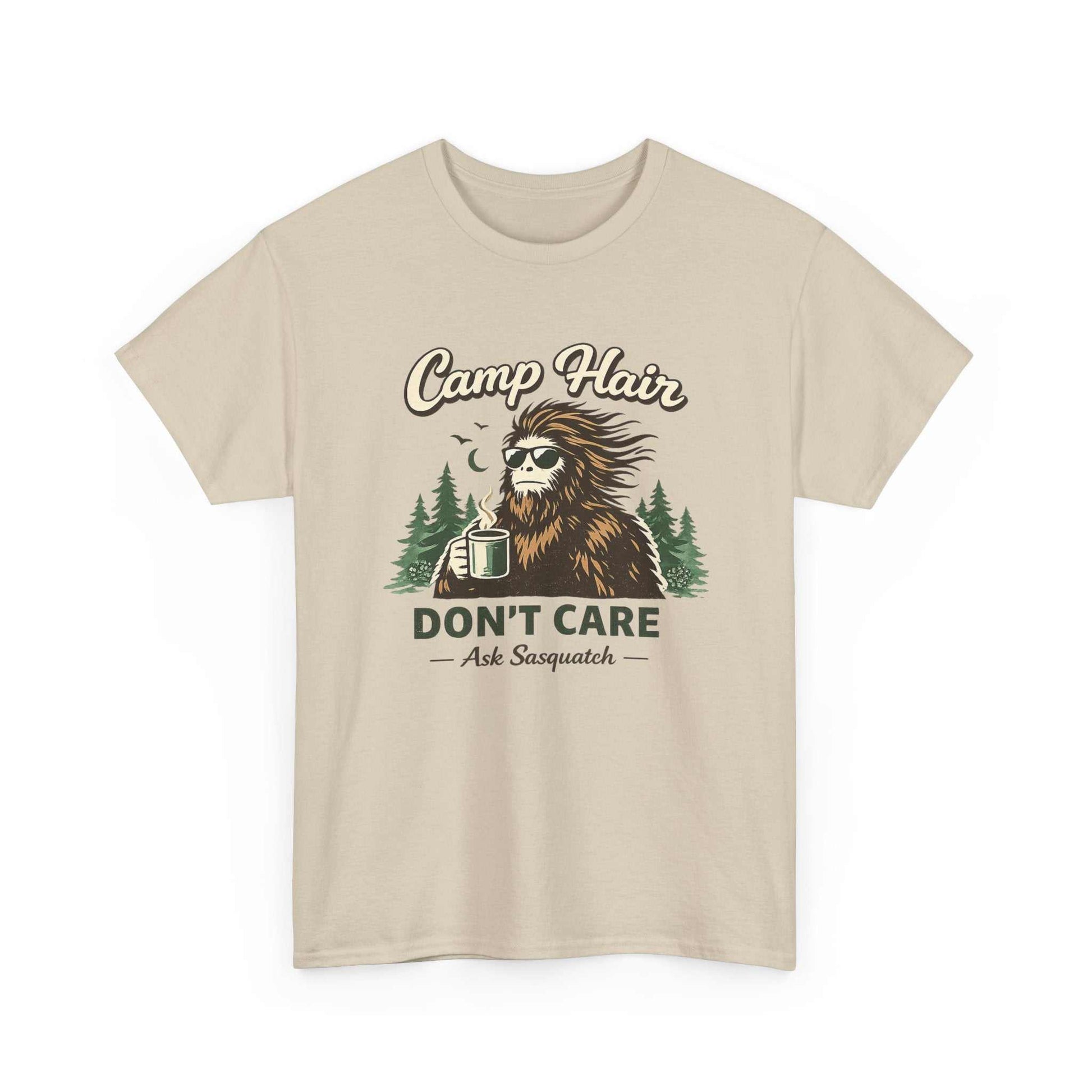 A Sassy Squatch t-shirt featuring a graphic of Bigfoot walking with a confident 'sassy' pose, printed on a premium tee.