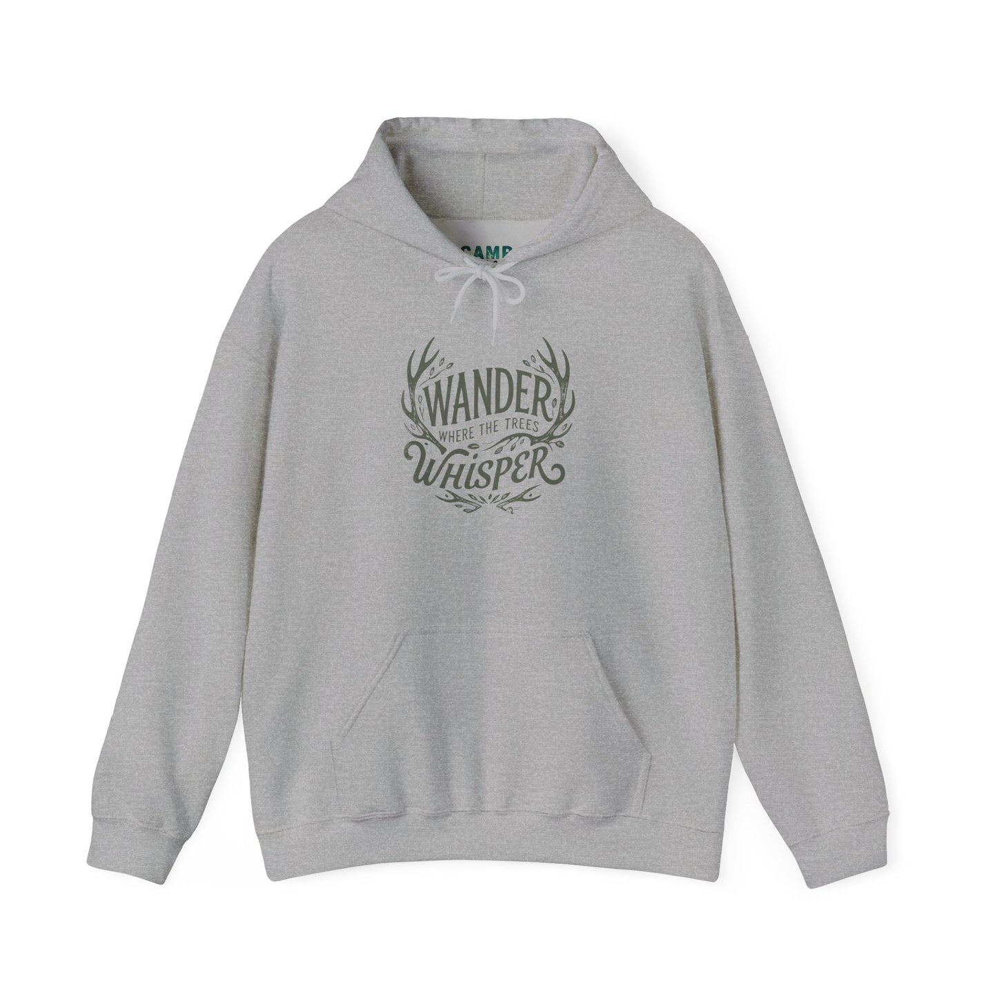 Wander Where the Trees Whisper Sweater - Elk Camping Soft Warm Hoodie, Unisex Heavy Blend™ Sweatshirt, Gift for Nature Lovers Printify