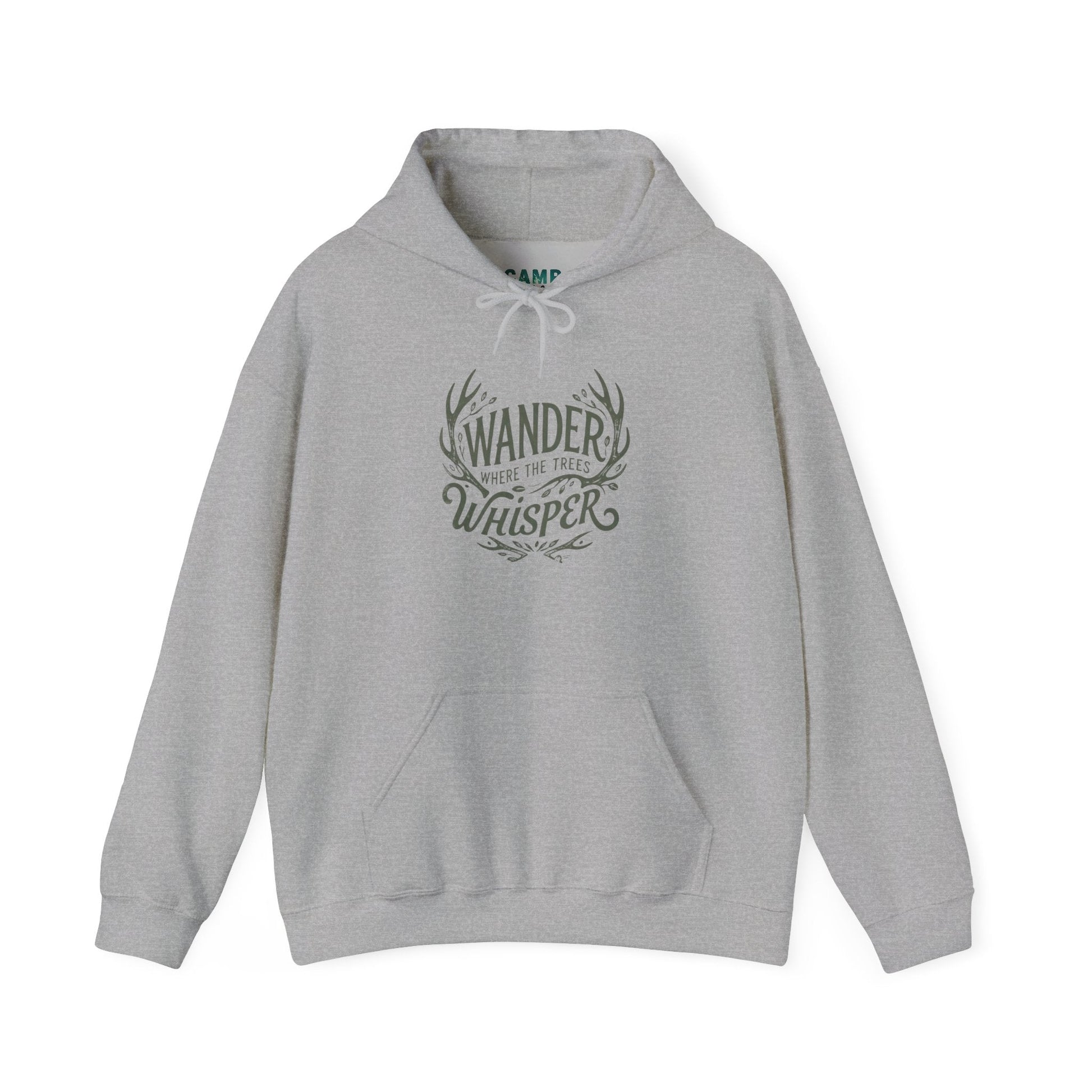 Wander Where the Trees Whisper Sweater - Elk Camping Soft Warm Hoodie, Unisex Heavy Blend™ Sweatshirt, Gift for Nature Lovers Printify
