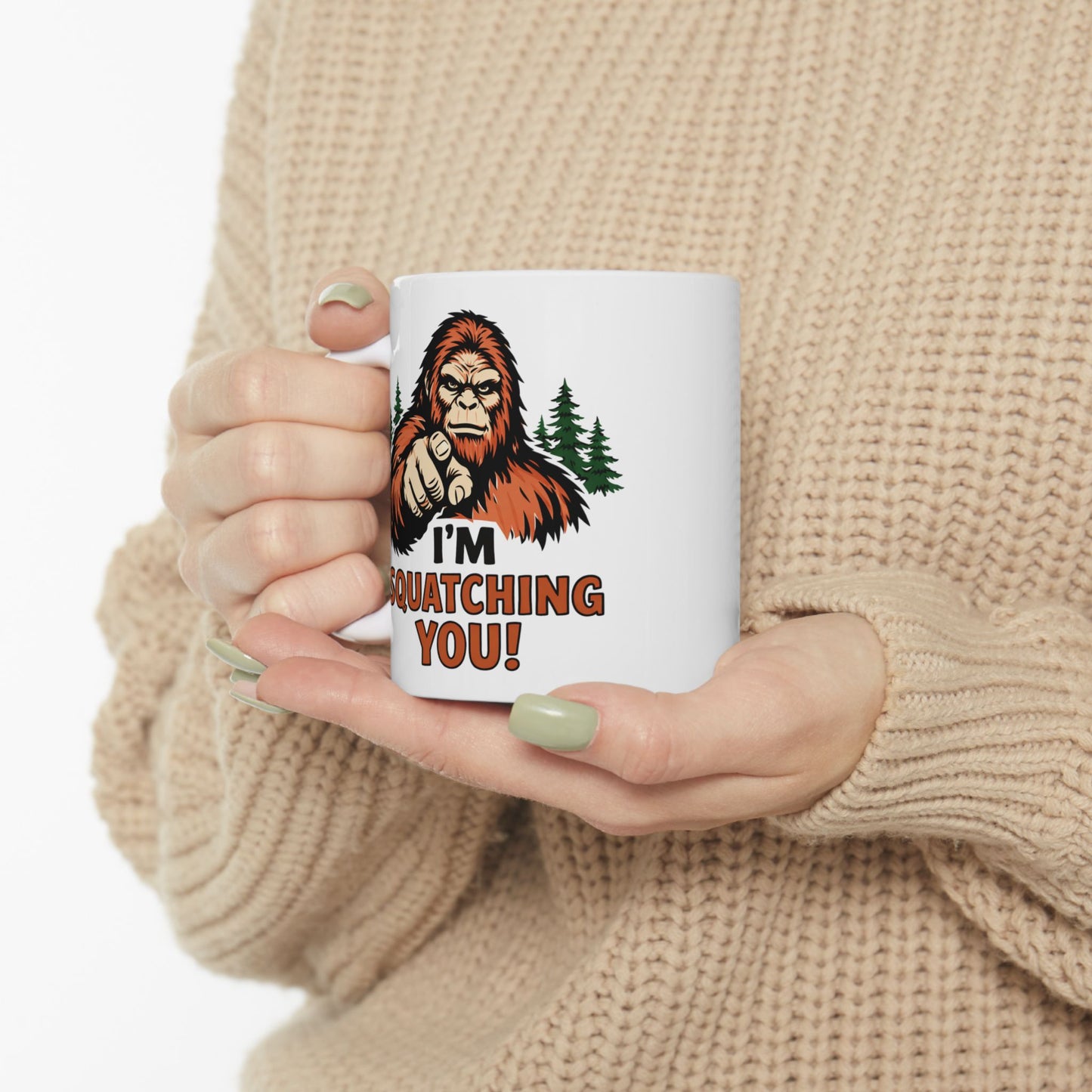 Bigfoot Sighting Ceramic Mug – Funny Sasquatch Coffee Cup (11oz & 15oz)