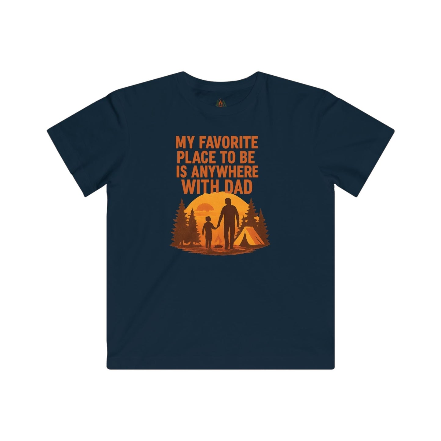 "The Dad's Favorite Place Kids Tee | Funny Father's Day Family Gift Shirt featuring a playful graphic on a high-quality, soft-fabric children's t-shirt."