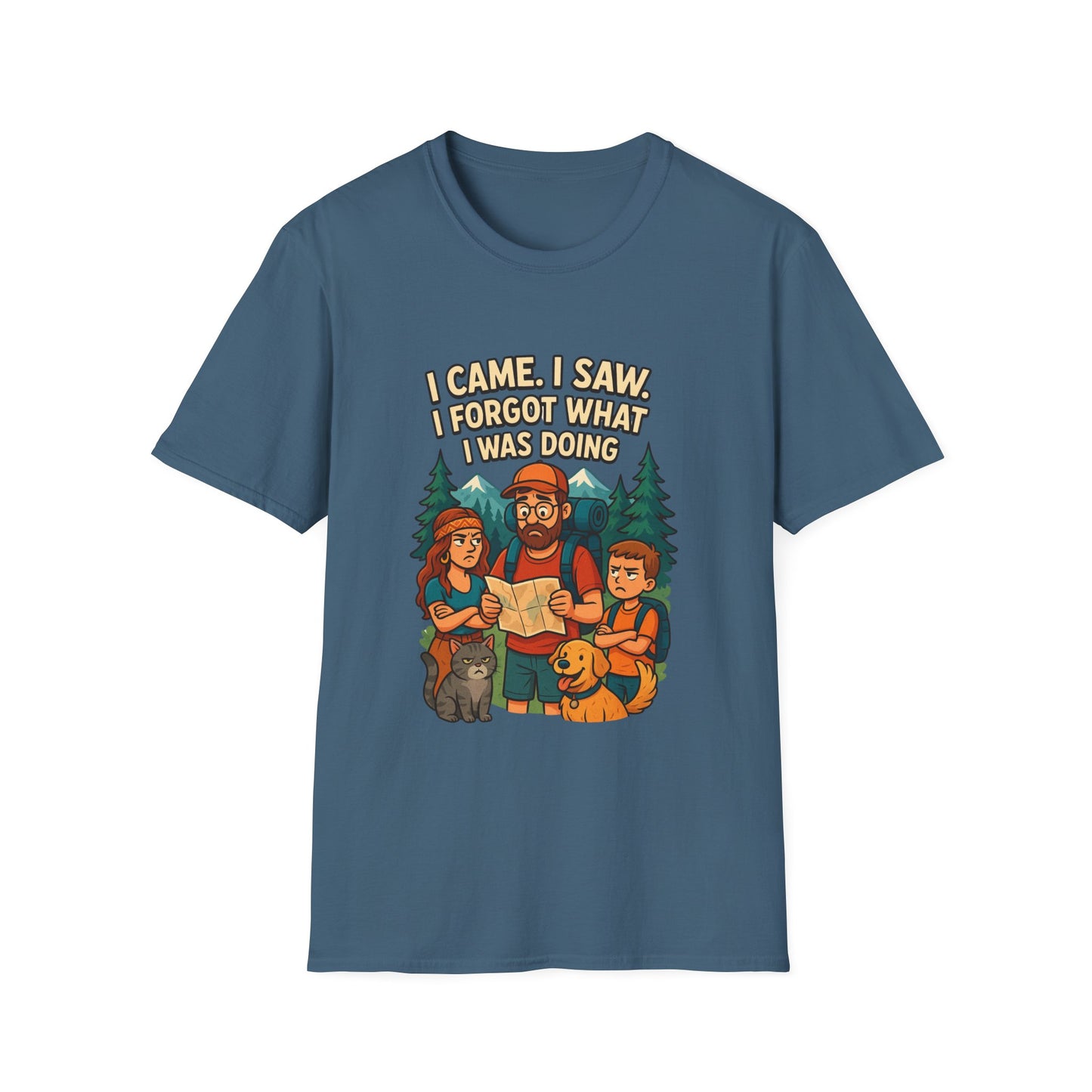 Outdoor Adventure Unisex T-Shirt - "I Came, I Saw, I Forgot What I Was Doing"
