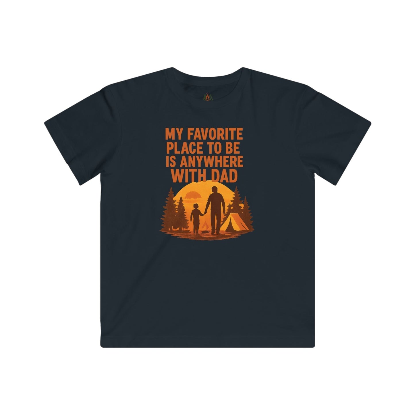 "The Dad's Favorite Place Kids Tee | Funny Father's Day Family Gift Shirt featuring a playful graphic on a high-quality, soft-fabric children's t-shirt."