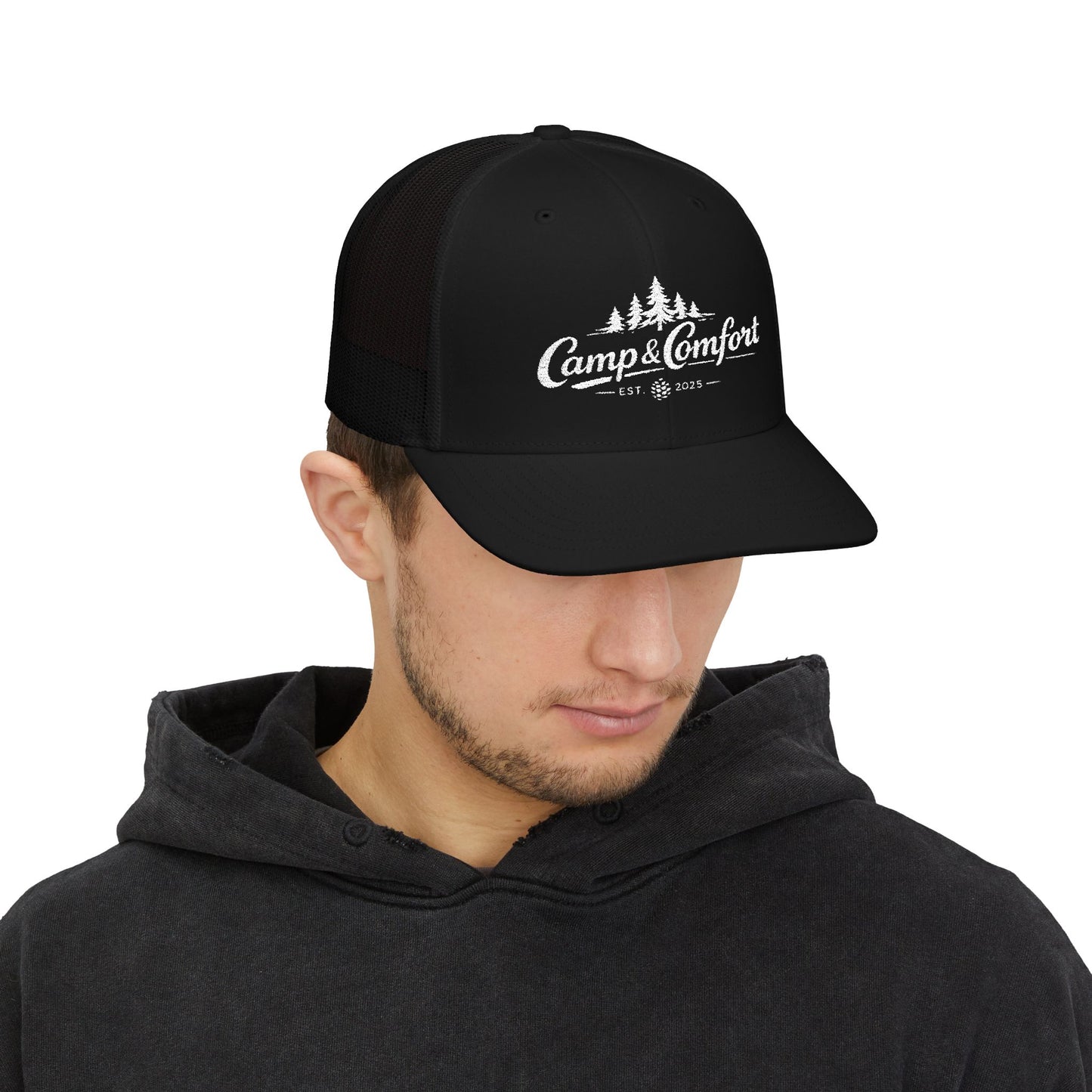 Camp & Comfort Embroidered Trucker Cap