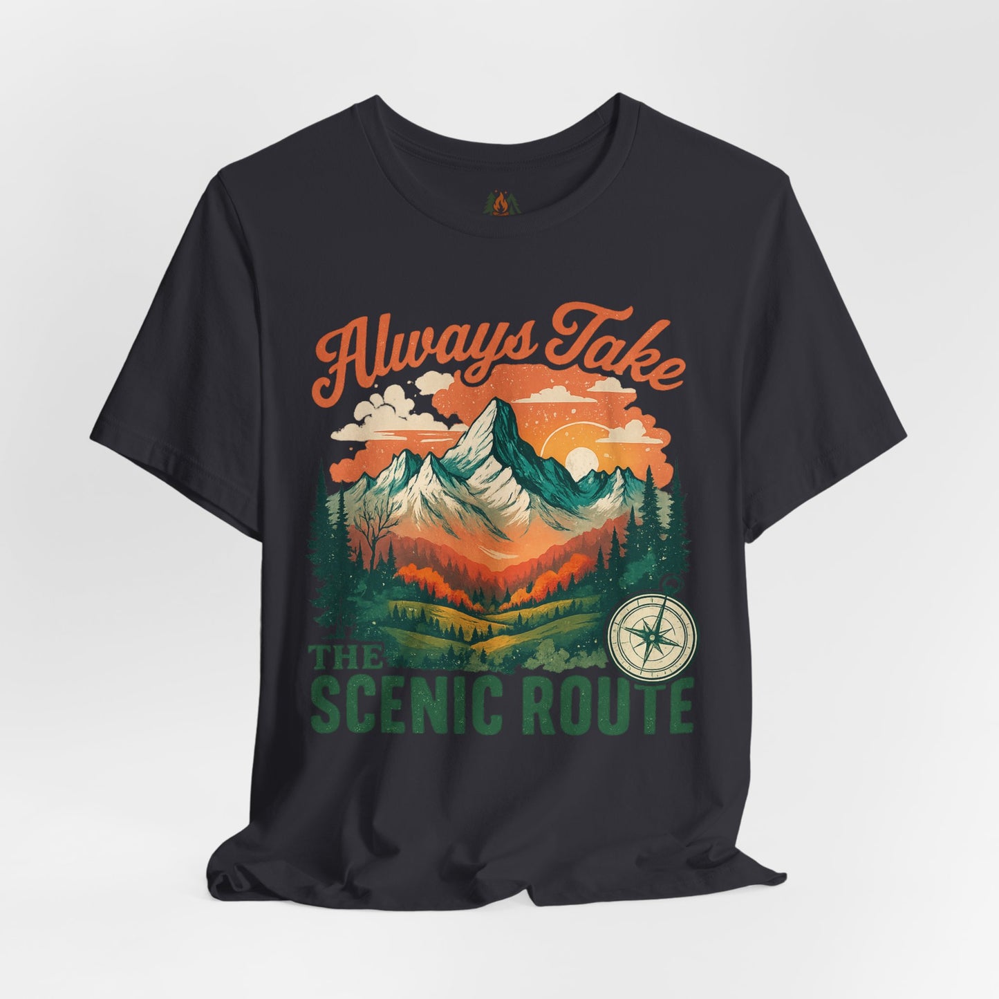 Always Take the Scenic Route Tee, Nature Lover Shirt, Adventure T-Shirt, Travel Outfit, Gift for Hikers, Unisex Outdoor Apparel