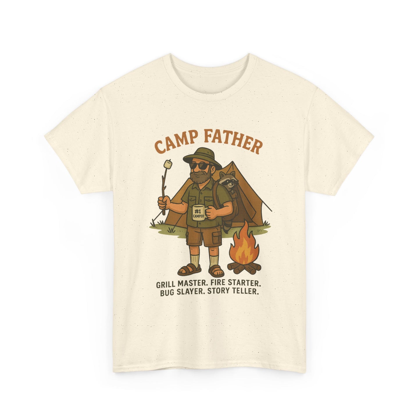 Camp Father Unisex Heavy Cotton Tee - Grill Master & Story Teller T-Shirt