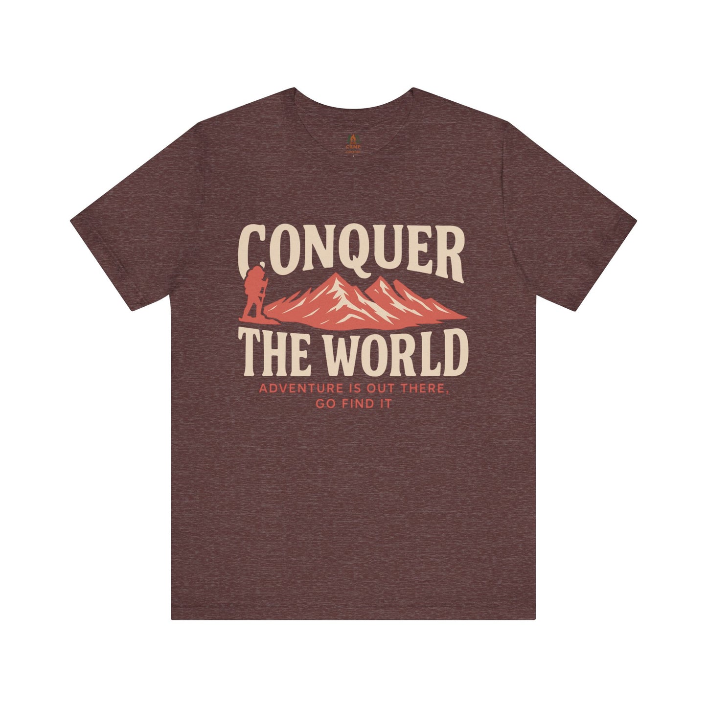 Adventure Seeker Tee - Conquer the World - Unisex Short Sleeve Shirt for Outdoor Lovers, Travel Enthusiasts, Gift for Adventurers
