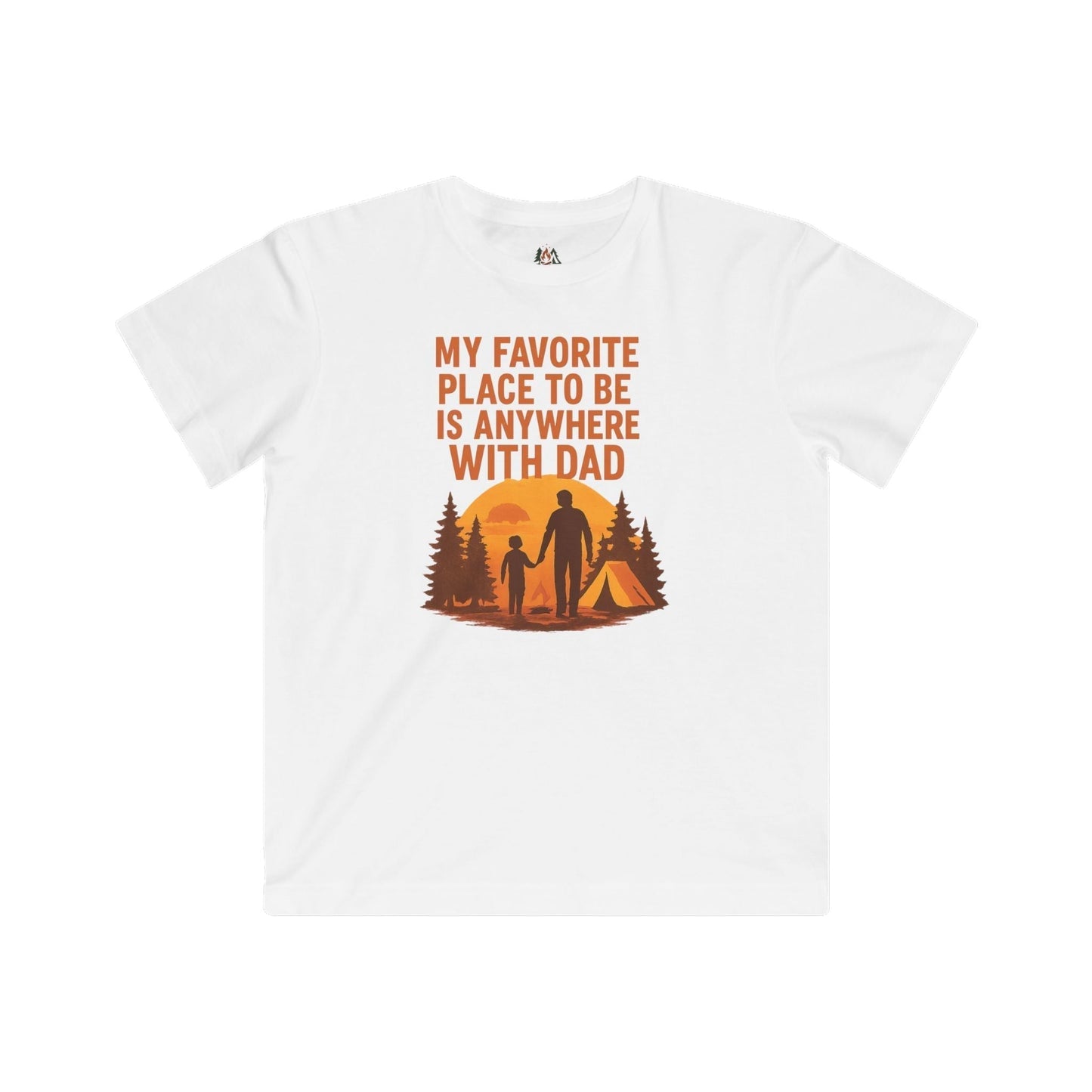 Kids wearing Dad's Favorite Place Funny Father's Day Family Gift Tee outdoors