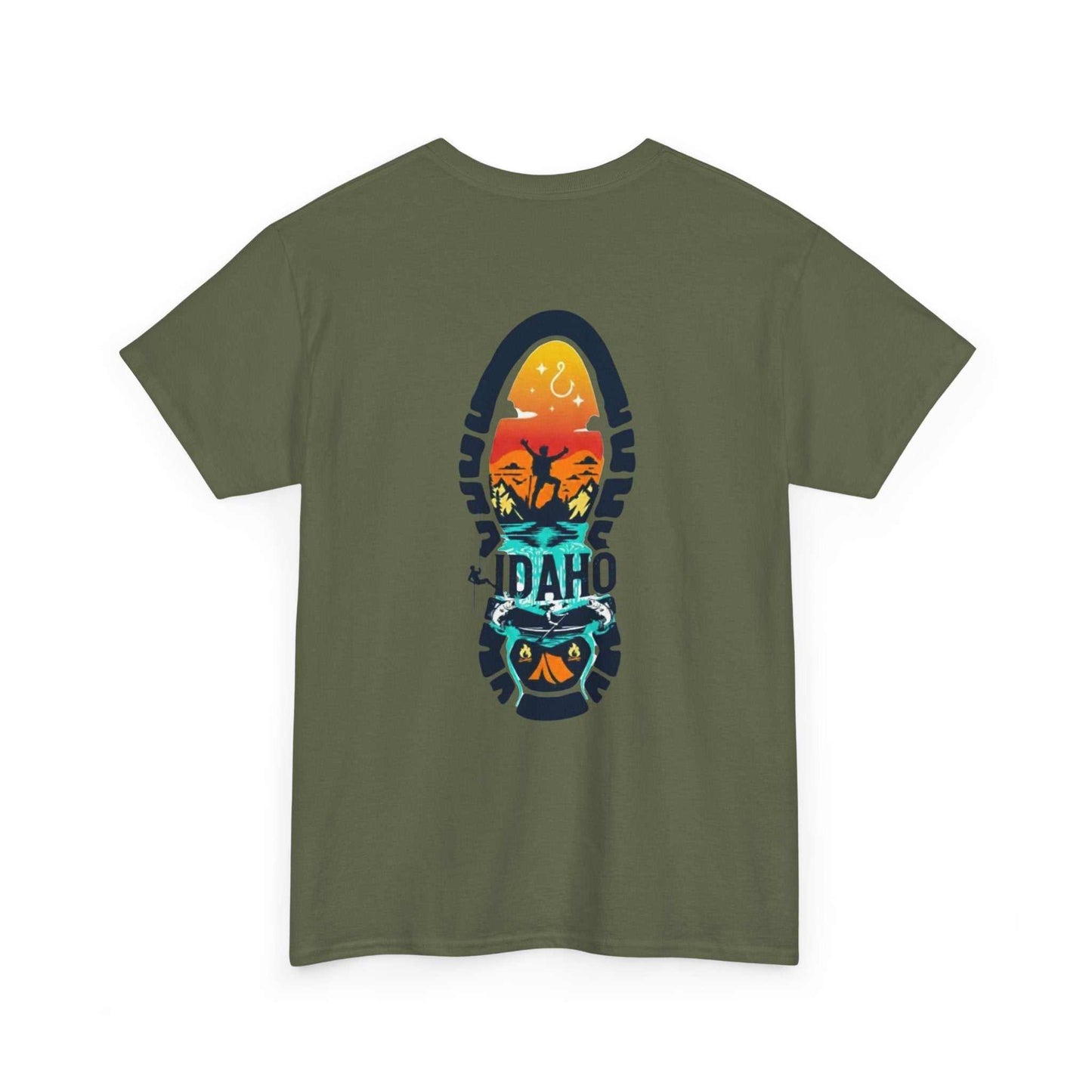 Idaho Hiking Boot Print T-Shirt | Camp & Comfort logo, outdoor travel tee