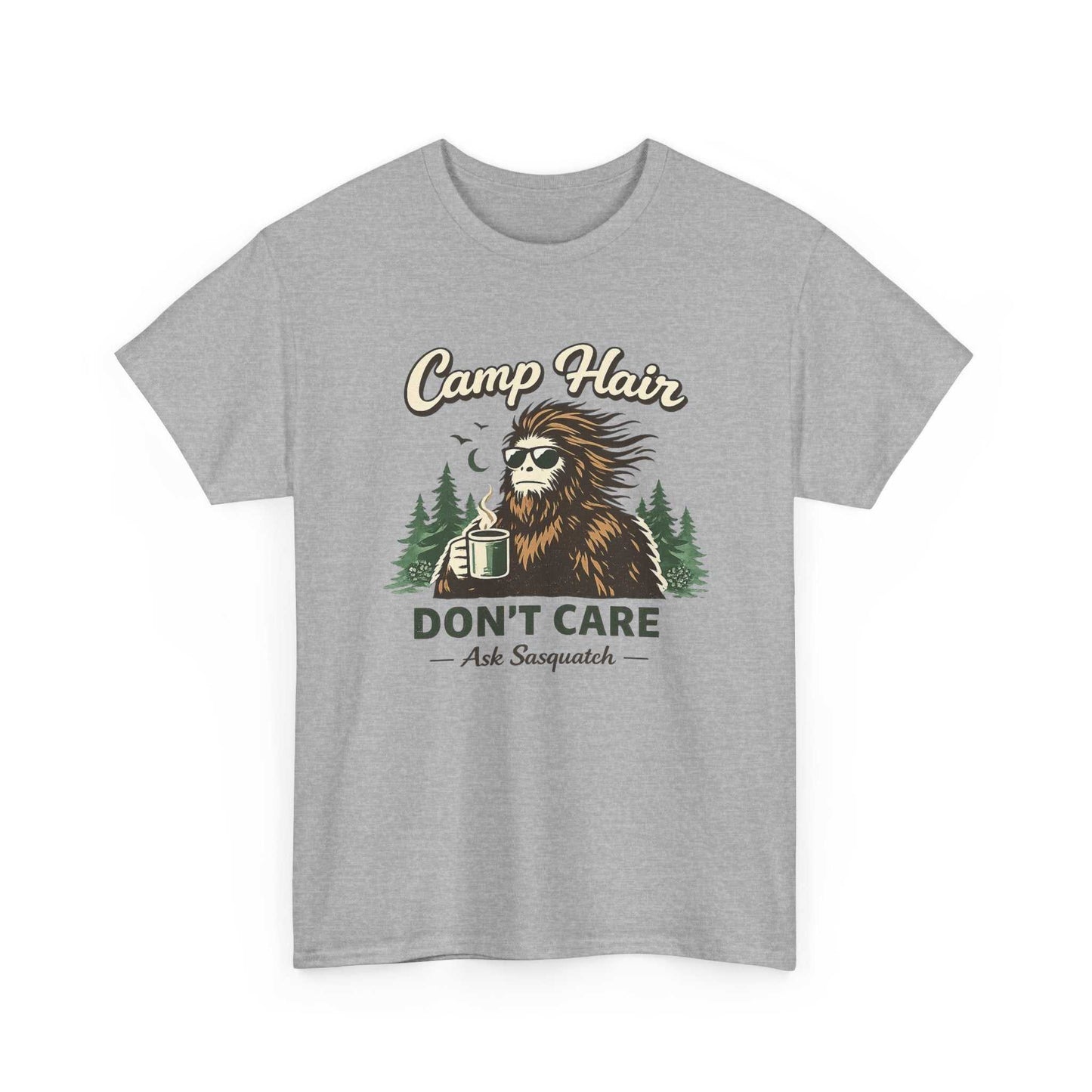 A Sassy Squatch t-shirt featuring a graphic of Bigfoot walking with a confident 'sassy' pose, printed on a premium tee.