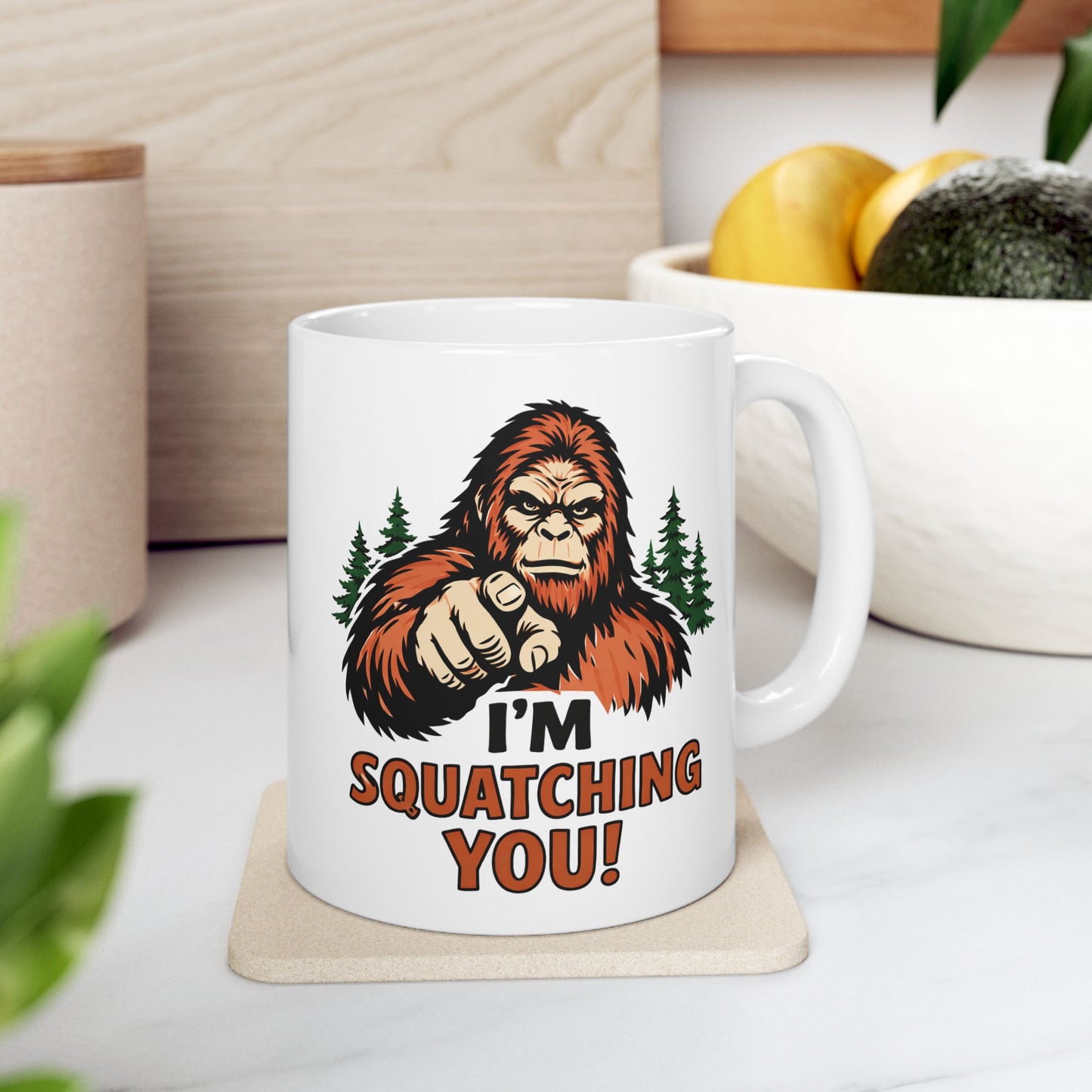 Bigfoot Sighting Ceramic Mug – Funny Sasquatch Coffee Cup (11oz & 15oz)