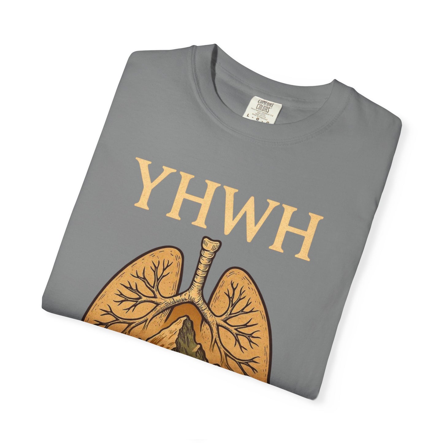 YHWH Lungs Illustration every breath speaks his name | Christian Faith Tee