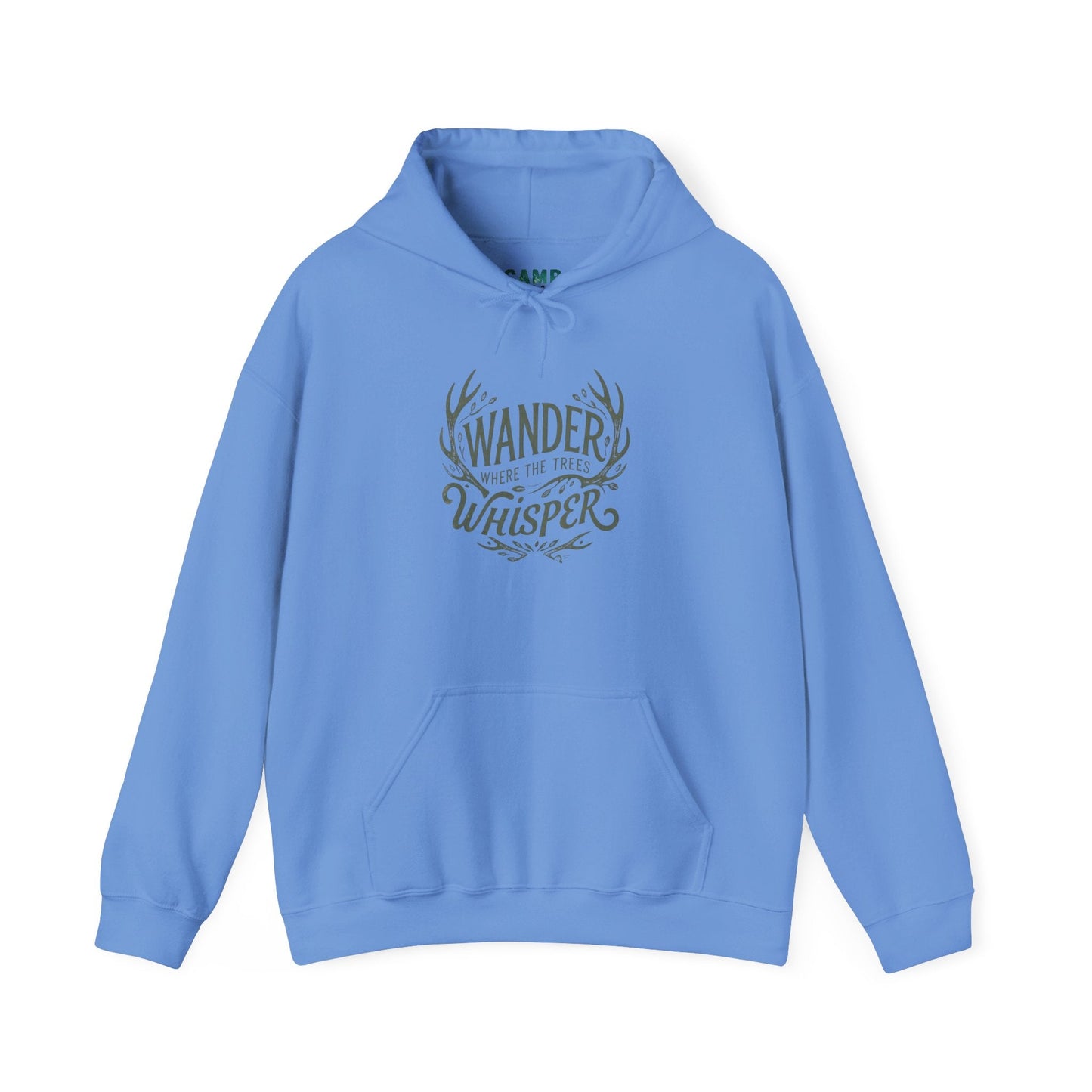 Wander Where the Trees Whisper Sweater - Elk Camping Soft Warm Hoodie, Unisex Heavy Blend™ Sweatshirt, Gift for Nature Lovers Printify