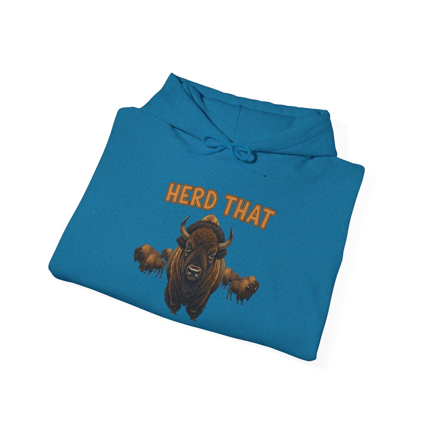 Herd That! Funny Yellowstone bison hoodie with vintage bison design and cozy blend fabric.