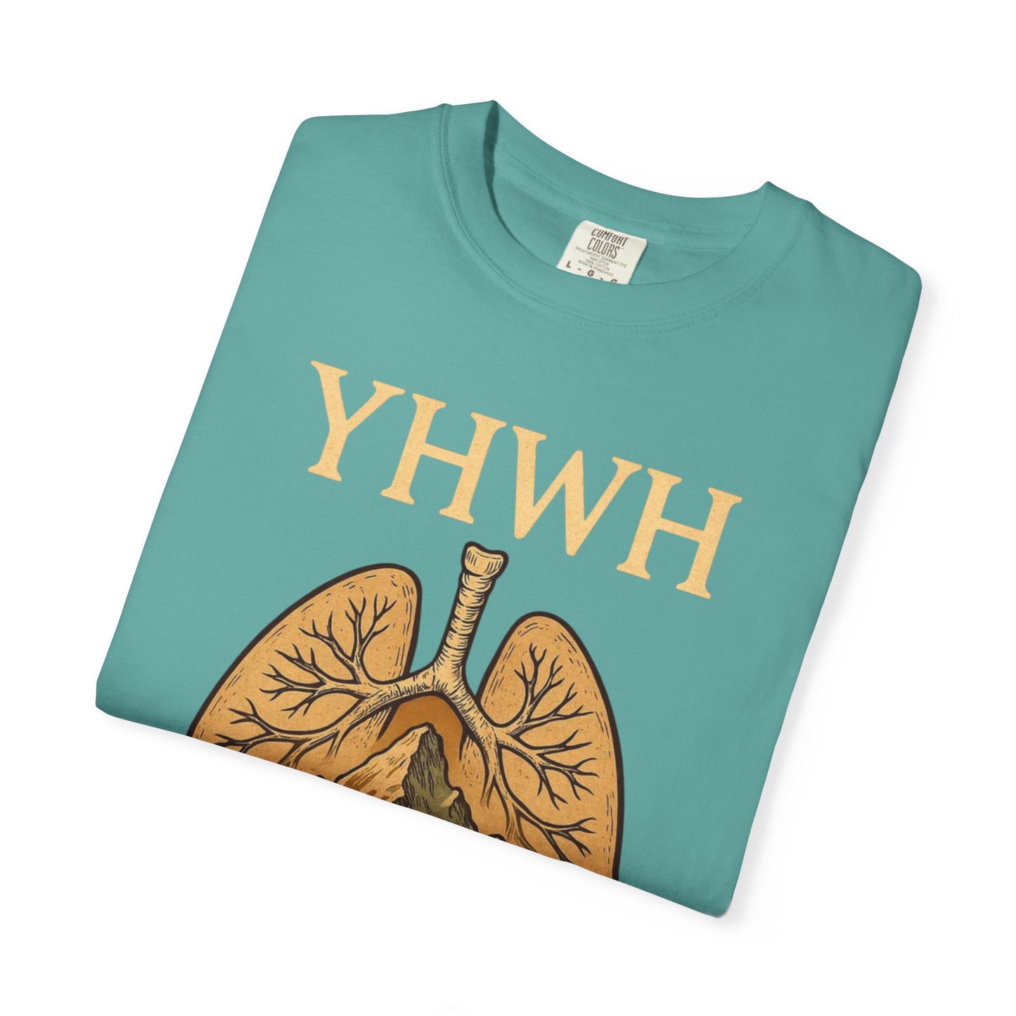 YHWH Lungs Illustration every breath speaks his name | Christian Faith Tee