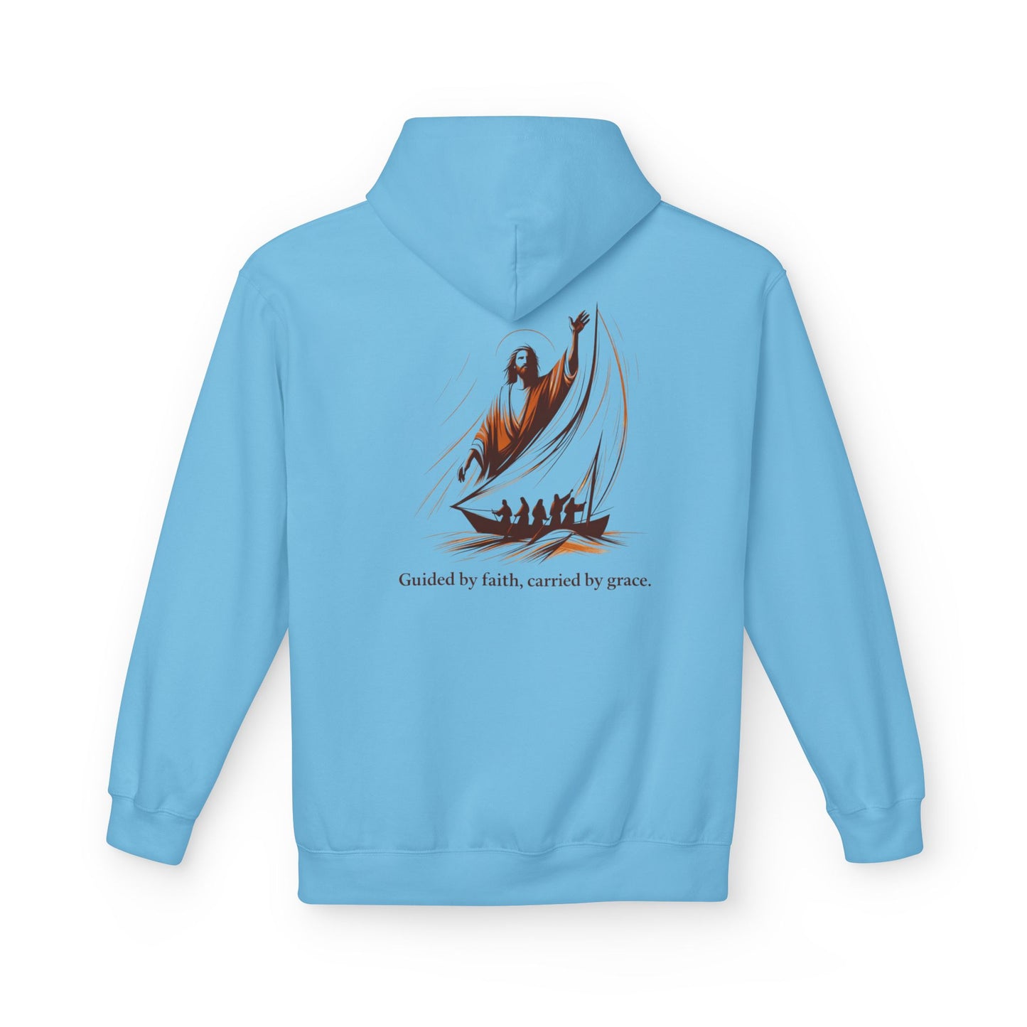 Jesus Sailing Hoodie — "Guided by faith, carried by grace" Christian Hoodie
