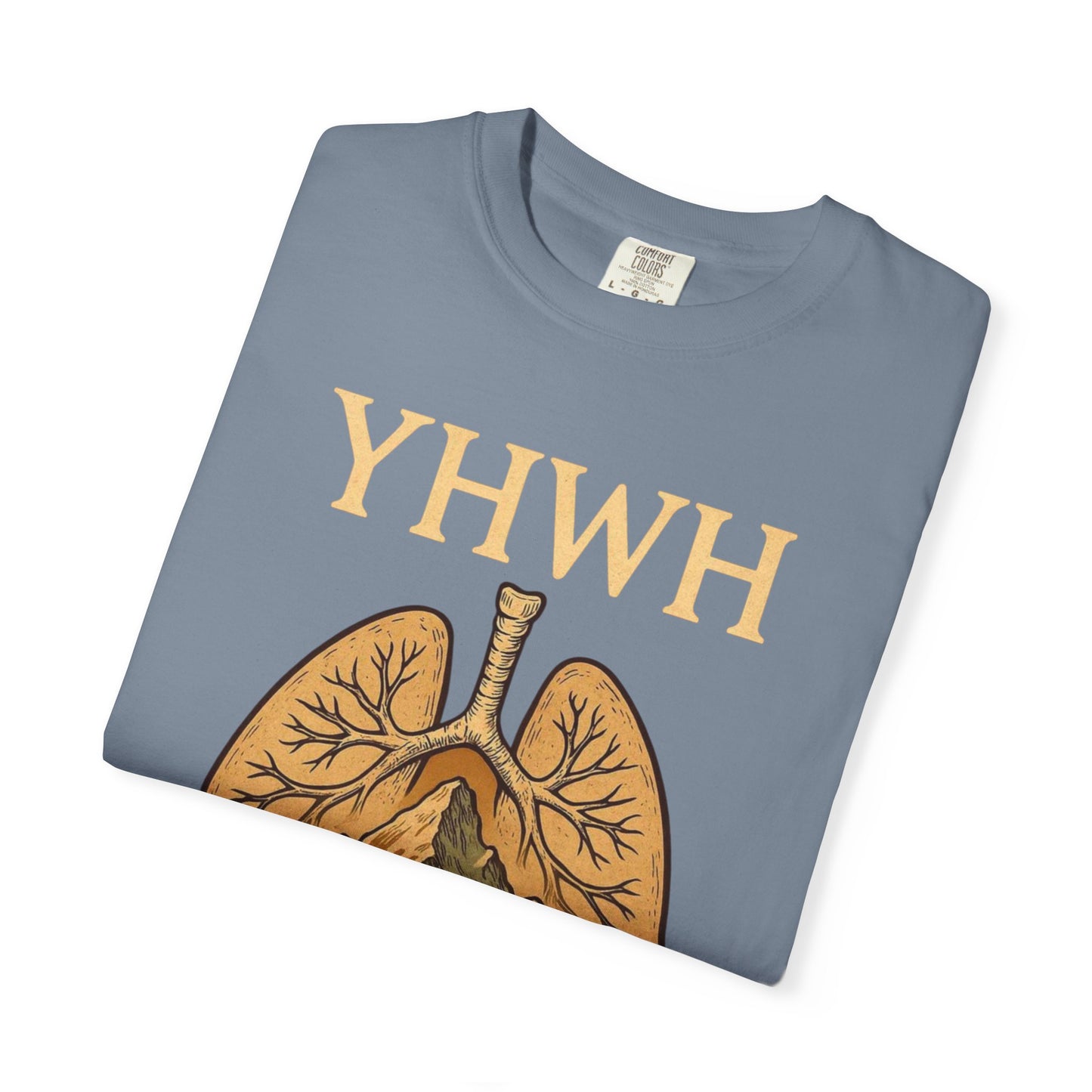 YHWH Lungs Illustration every breath speaks his name | Christian Faith Tee