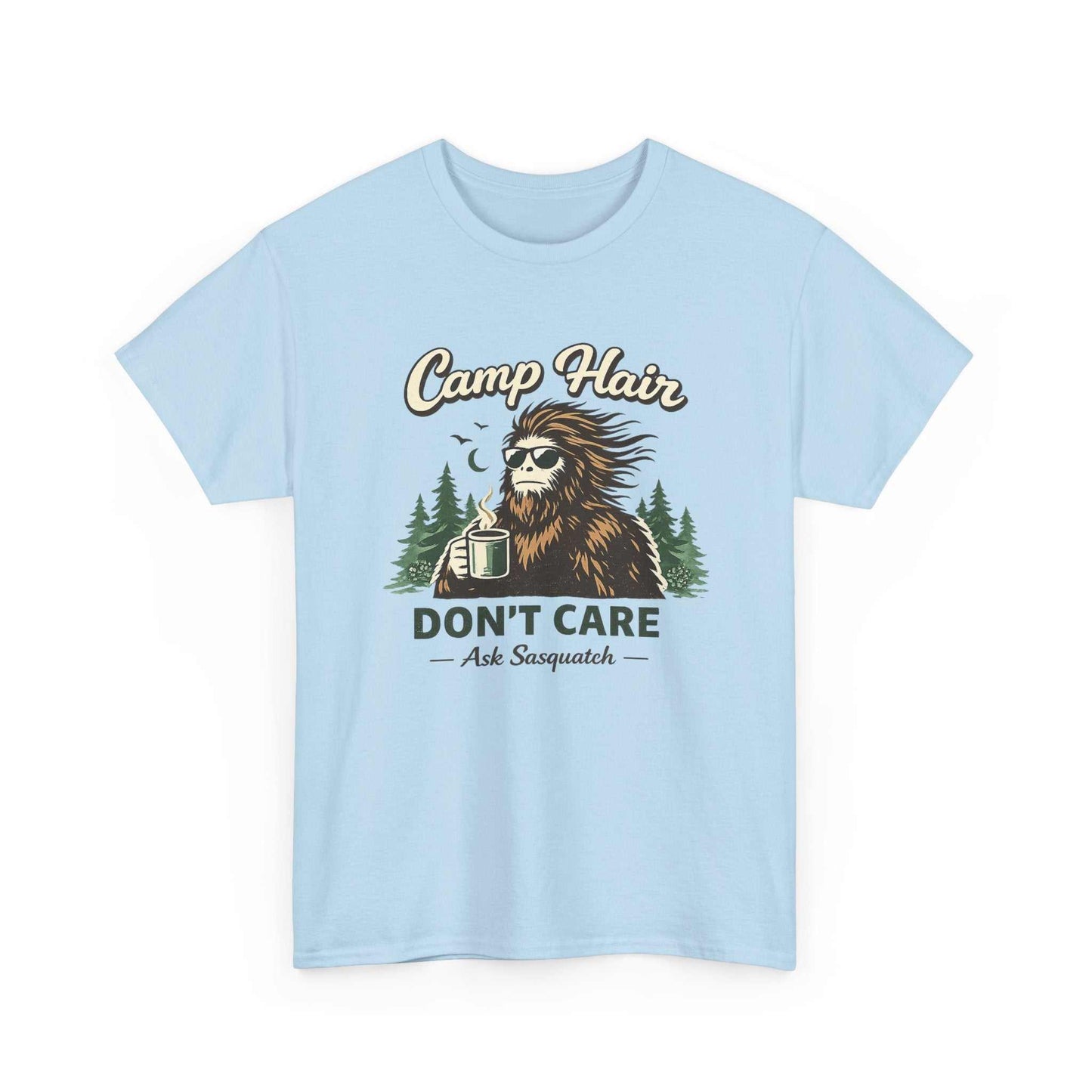 A Sassy Squatch t-shirt featuring a graphic of Bigfoot walking with a confident 'sassy' pose, printed on a premium tee.