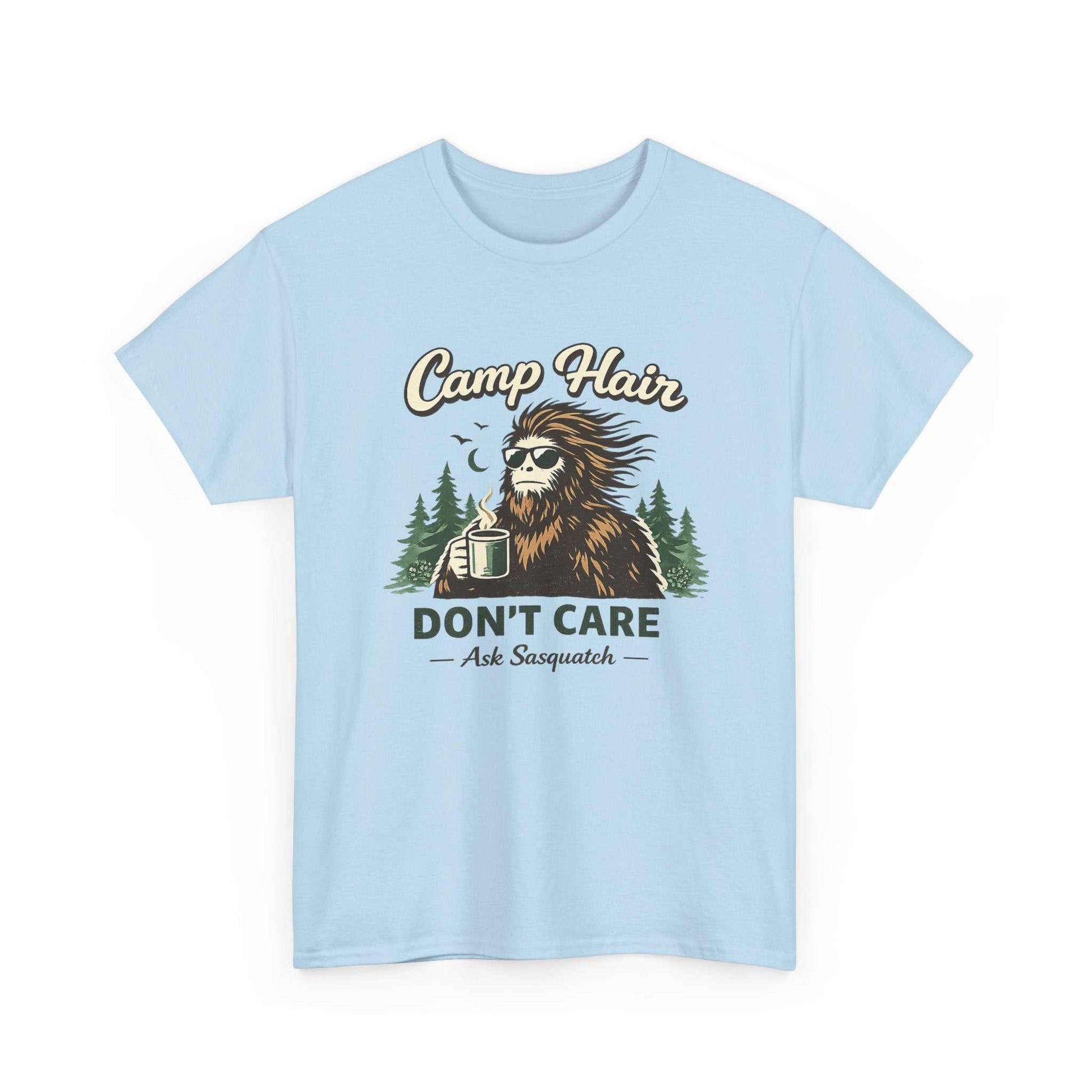 A Sassy Squatch t-shirt featuring a graphic of Bigfoot walking with a confident 'sassy' pose, printed on a premium tee.