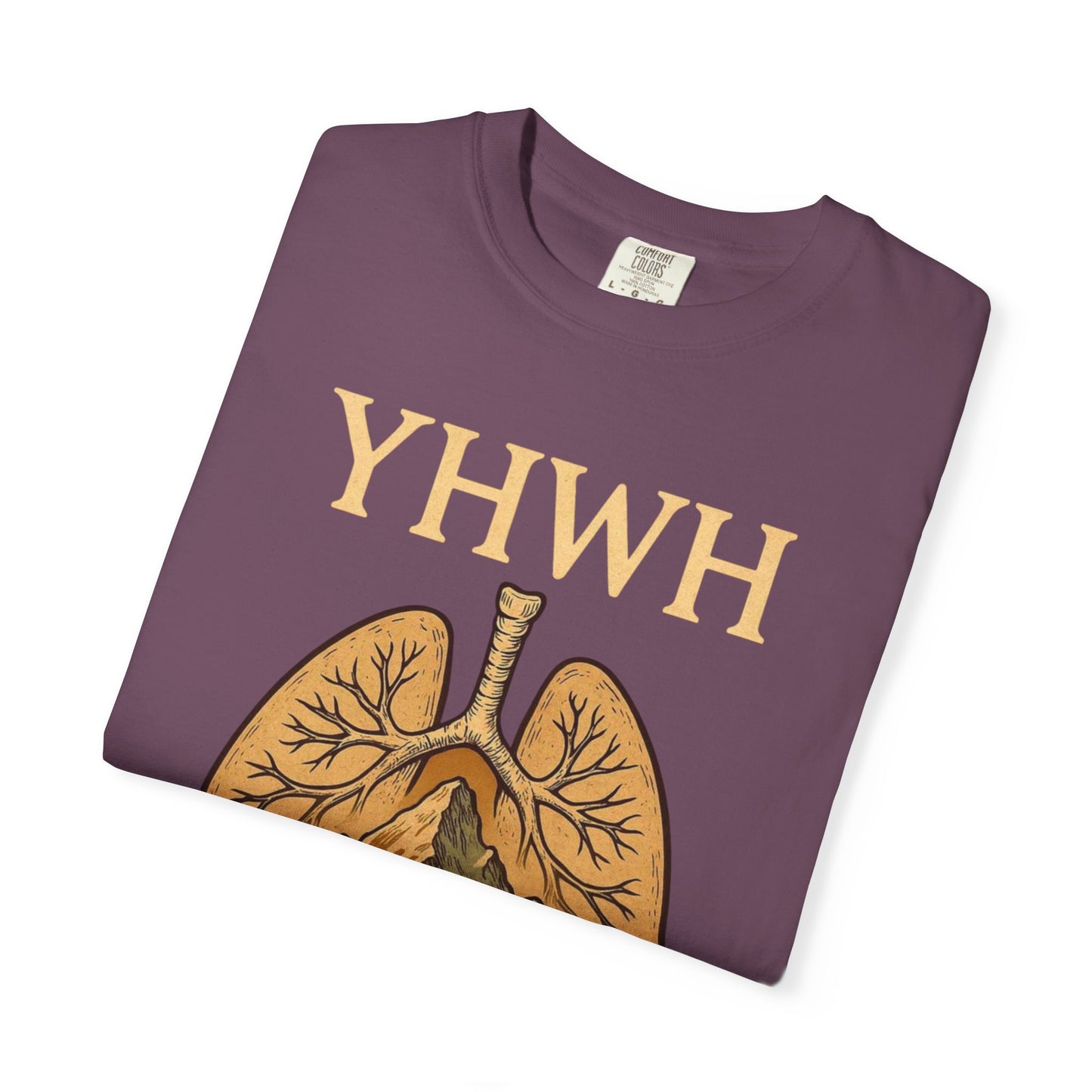 YHWH Lungs Illustration every breath speaks his name | Christian Faith Tee