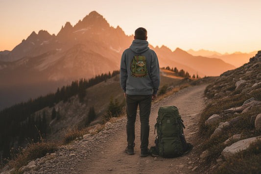 Adventure Backpack Hoodie cozy sweatshirt for outdoor enthusiasts with hiking and camping design