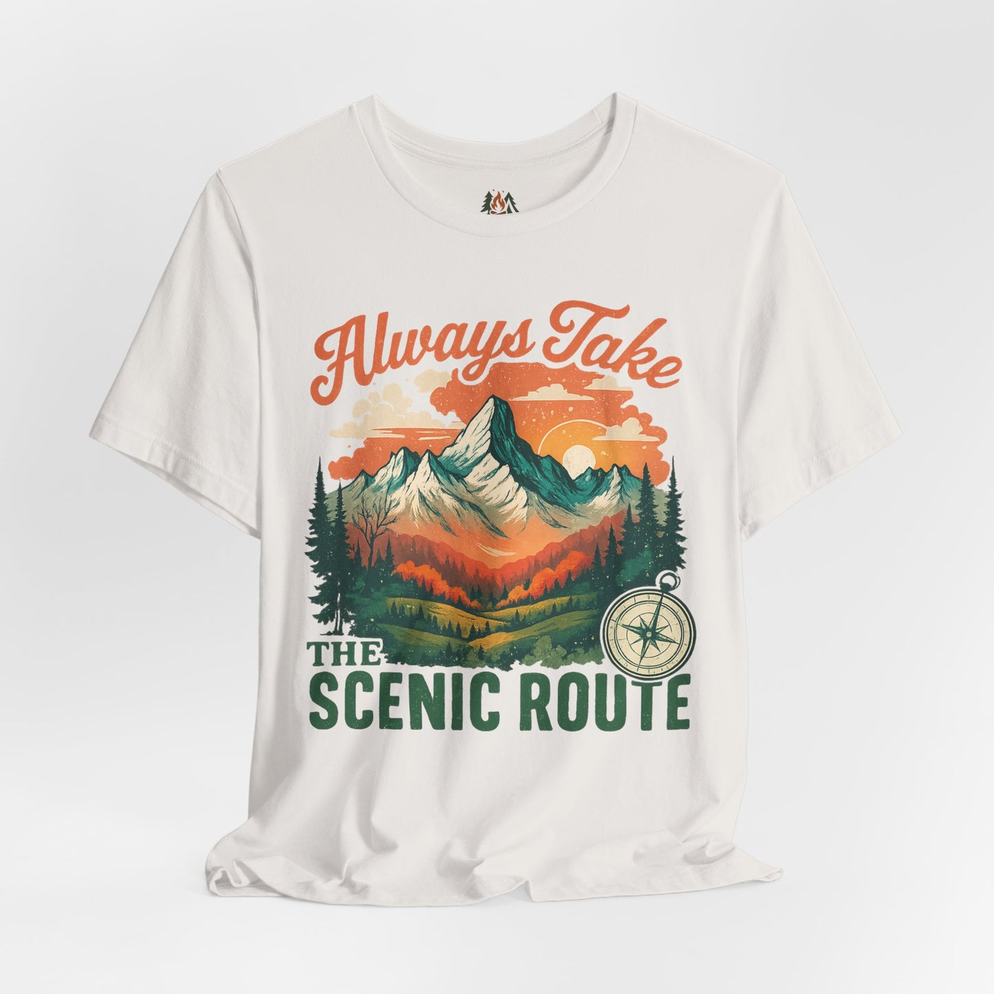 Always Take the Scenic Route Tee, Nature Lover Shirt, Adventure T-Shirt, Travel Outfit, Gift for Hikers, Unisex Outdoor Apparel
