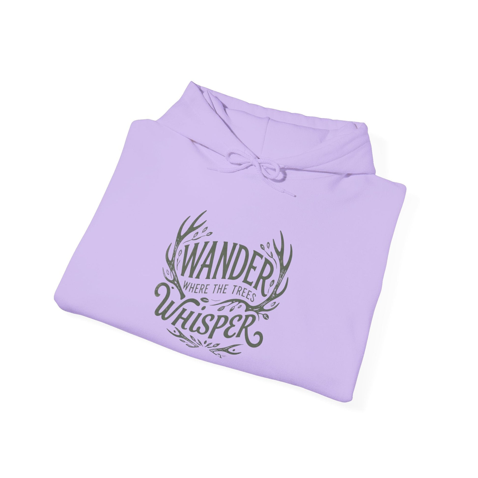 Wander Where the Trees Whisper Sweater - Elk Camping Soft Warm Hoodie, Unisex Heavy Blend™ Sweatshirt, Gift for Nature Lovers Printify