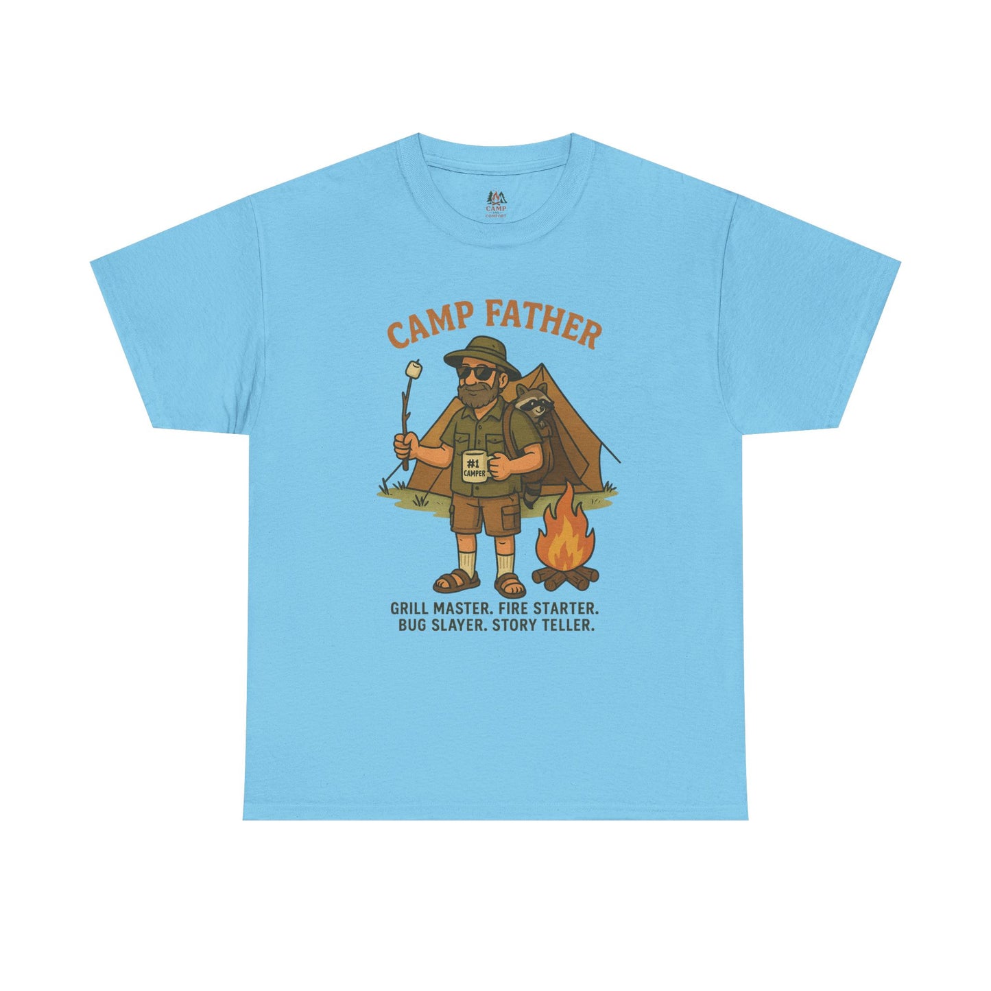 Camp Father Unisex Heavy Cotton Tee - Grill Master & Story Teller T-Shirt