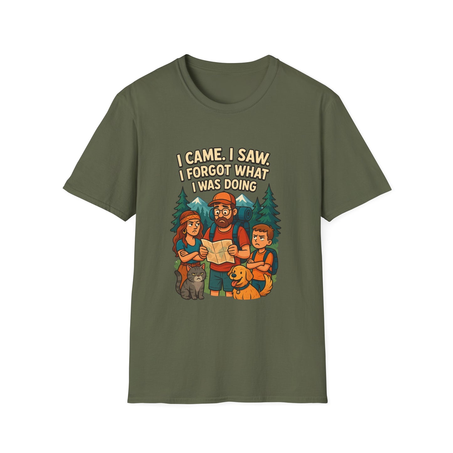 Outdoor Adventure Unisex T-Shirt - "I Came, I Saw, I Forgot What I Was Doing"