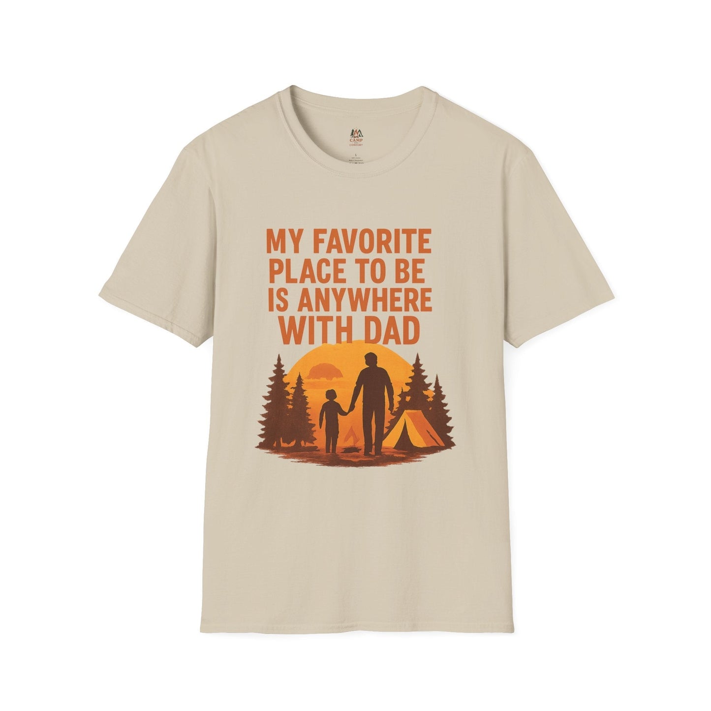 Unisex Adventure Dad shirt made from soft 100% cotton with durable twill tape shoulders and ribbed crew neckline