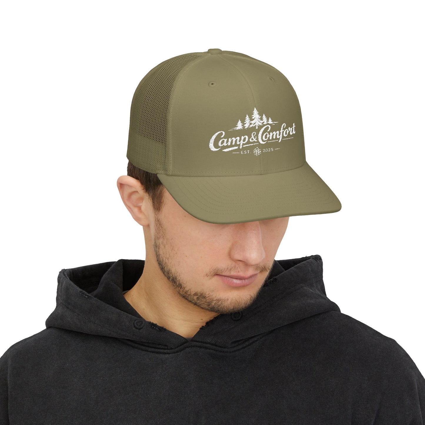 Camp & Comfort Embroidered Trucker Cap