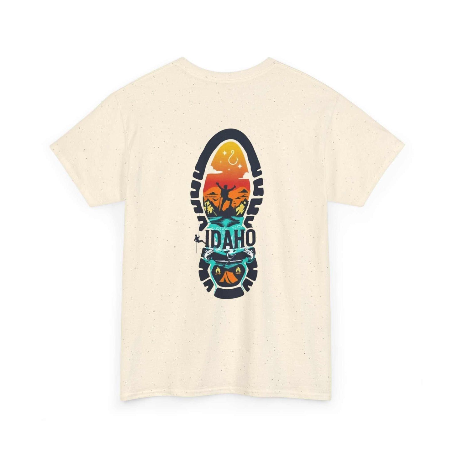 Idaho Hiking Boot Print T-Shirt | Camp & Comfort logo, outdoor travel tee