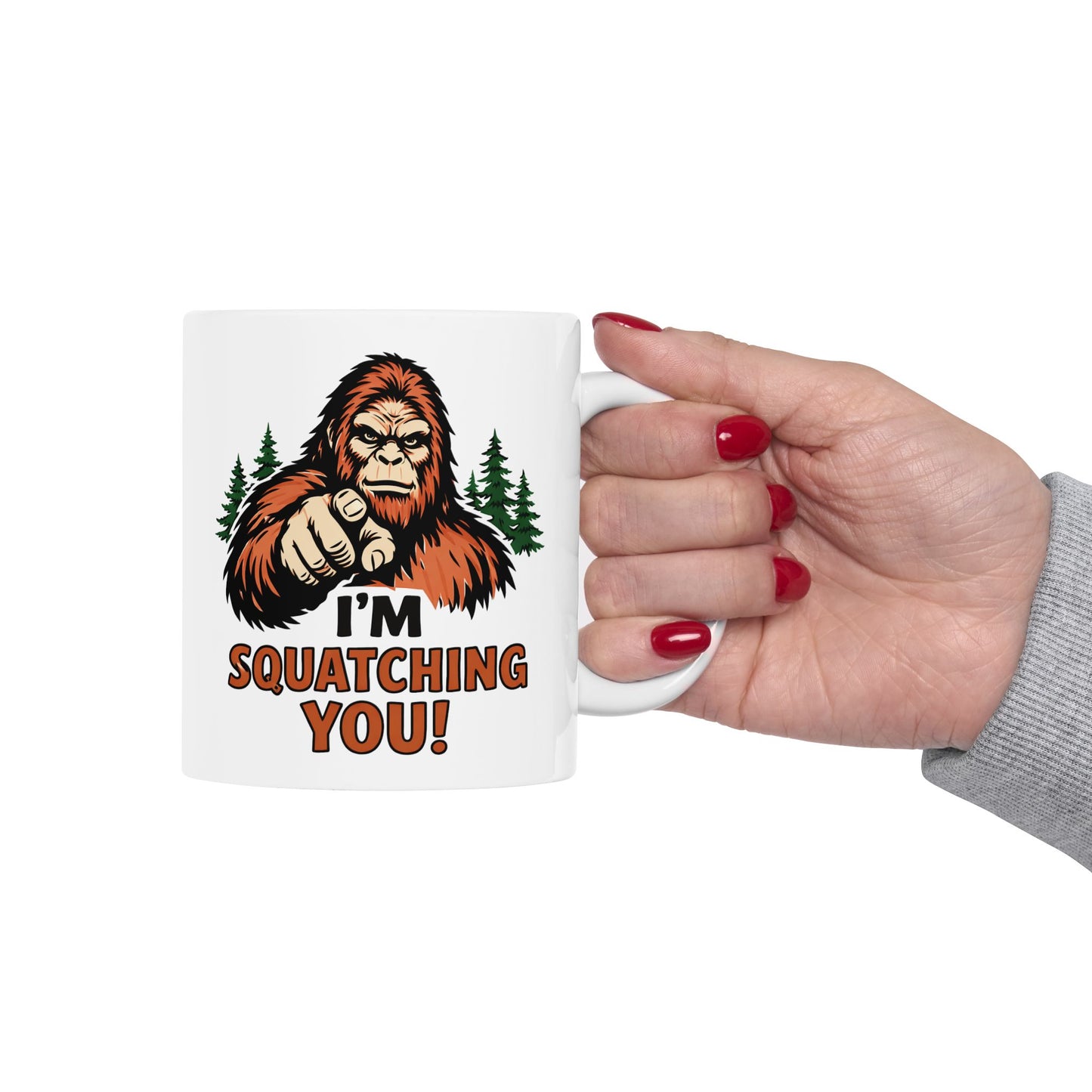 Bigfoot Sighting Ceramic Mug – Funny Sasquatch Coffee Cup (11oz & 15oz)