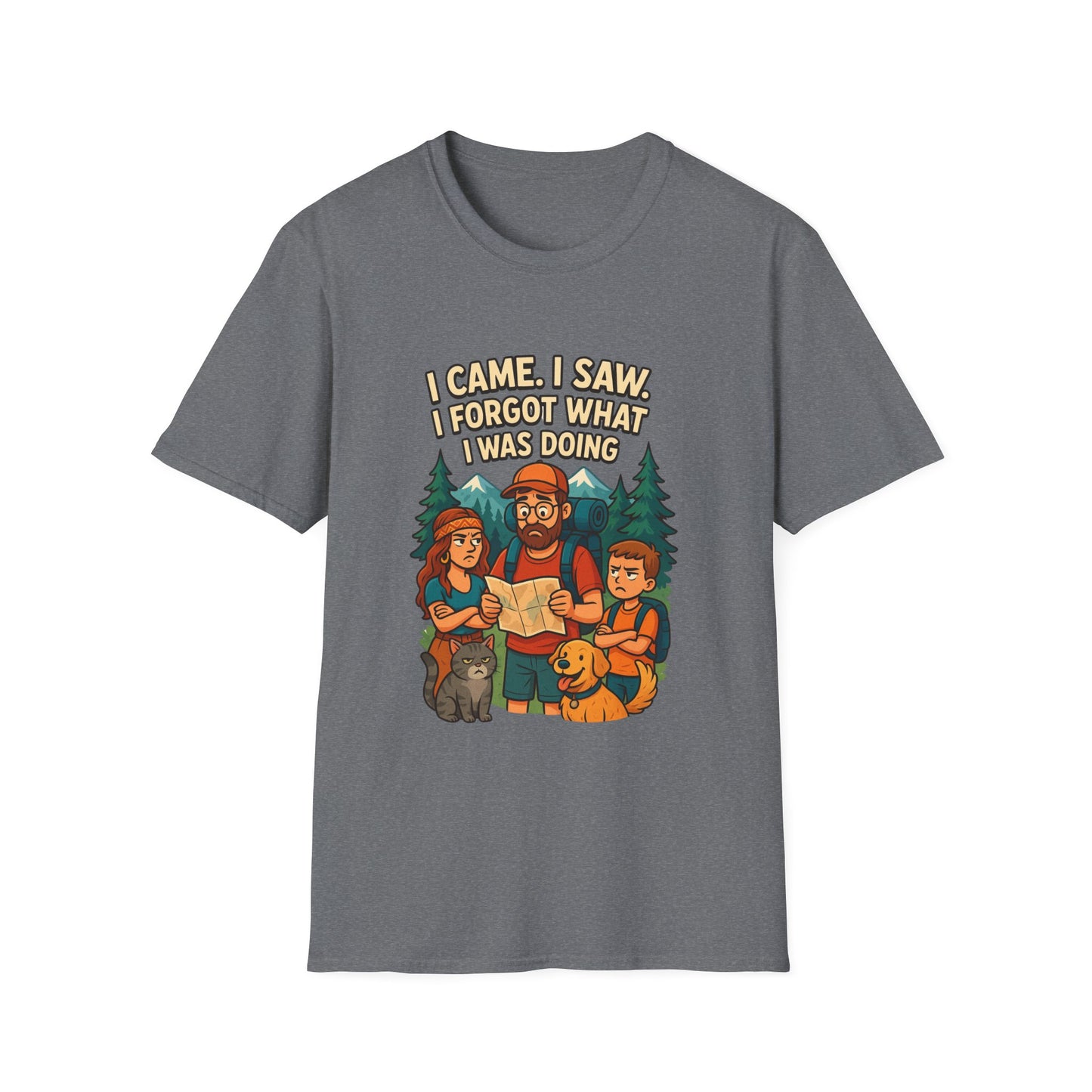 Outdoor Adventure Unisex T-Shirt - "I Came, I Saw, I Forgot What I Was Doing"
