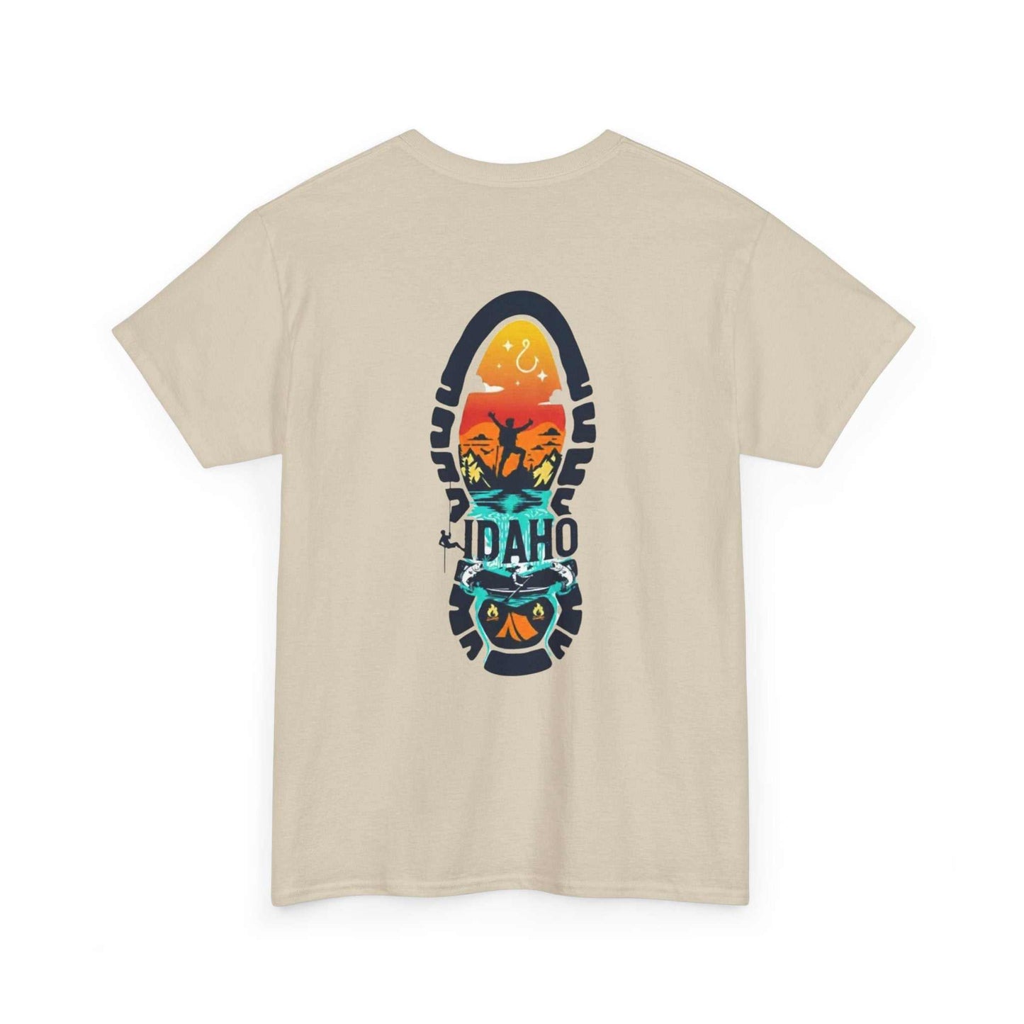 Idaho Hiking Boot Print T-Shirt | Camp & Comfort logo, outdoor travel tee