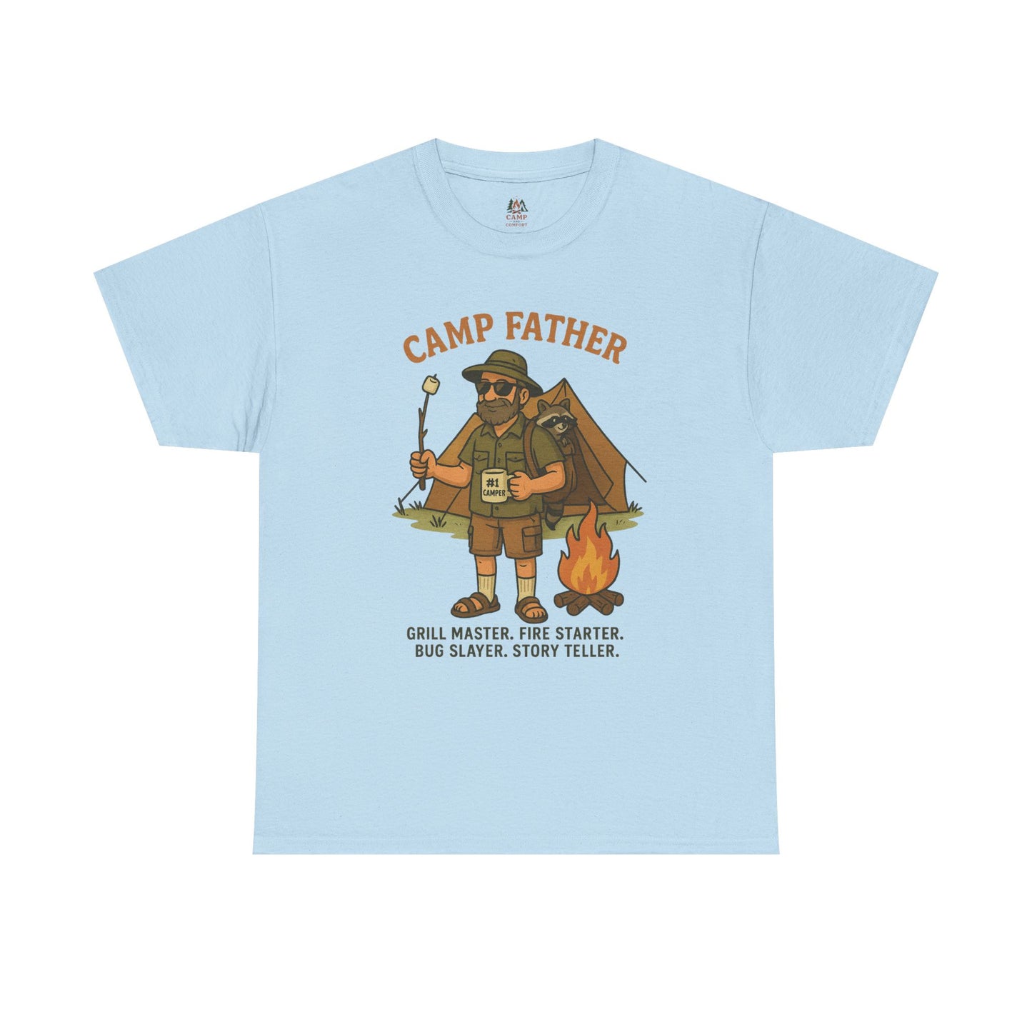 Camp Father Unisex Heavy Cotton Tee - Grill Master & Story Teller T-Shirt