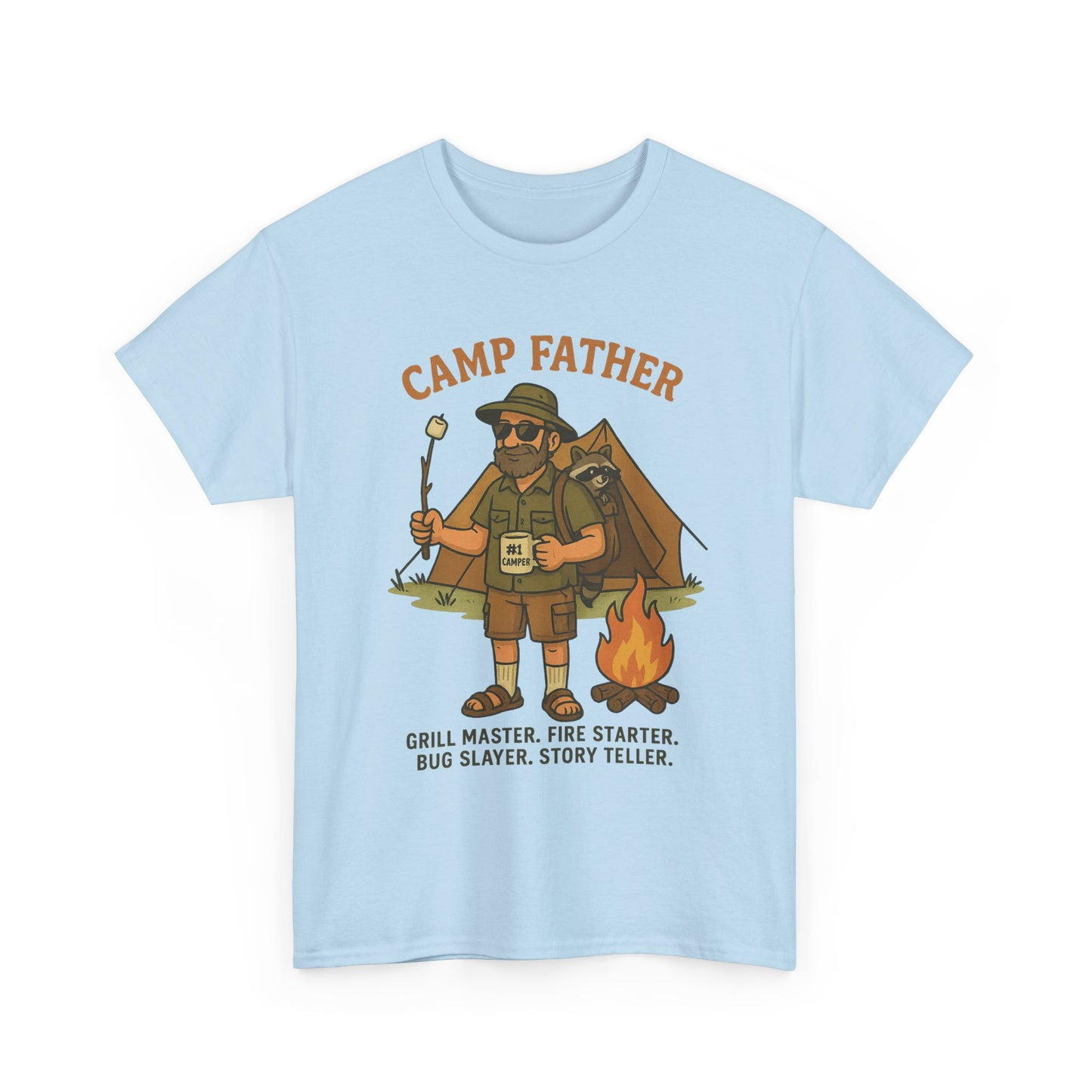 Camp Father Unisex Heavy Cotton Tee - Grill Master & Story Teller T-Shirt