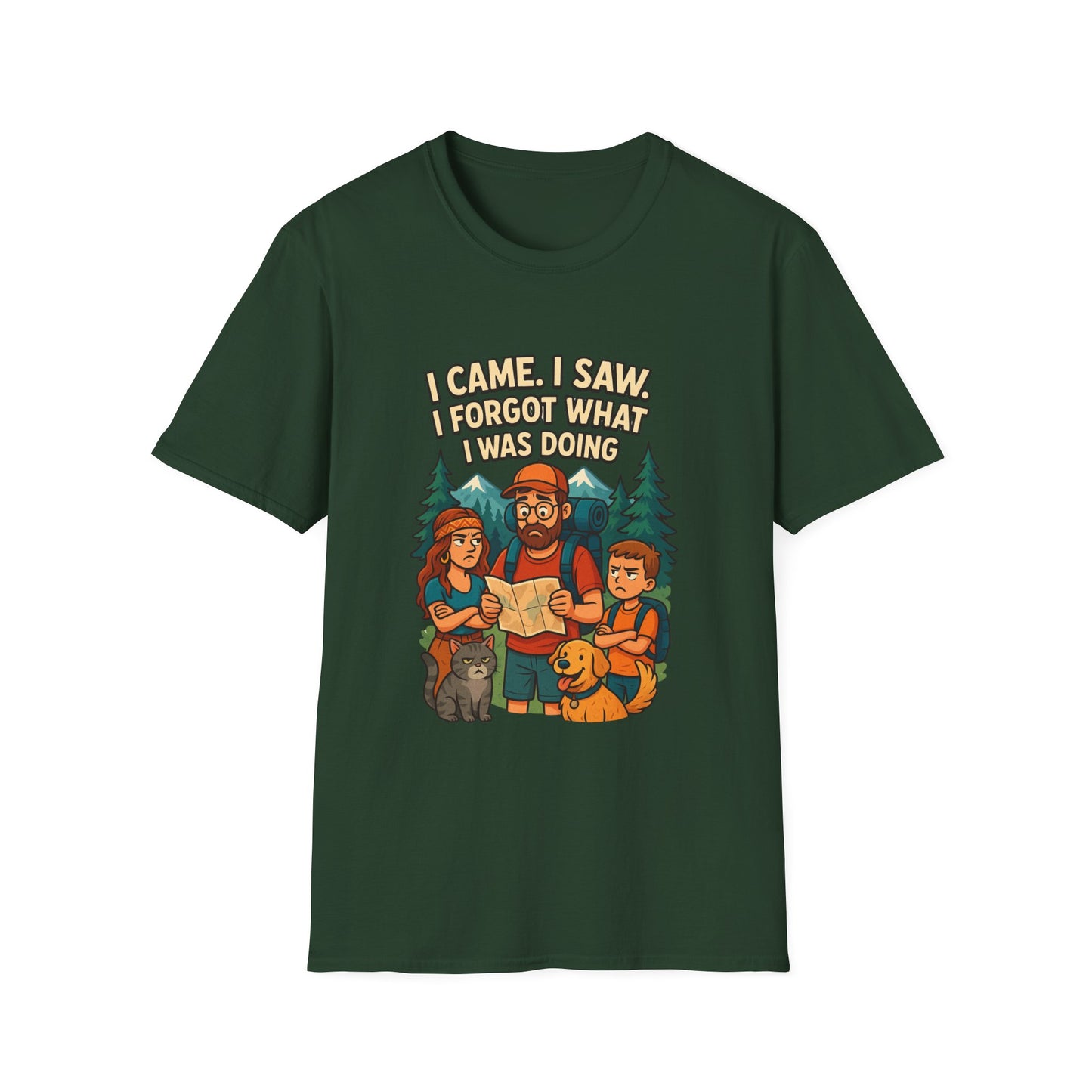 Outdoor Adventure Unisex T-Shirt - "I Came, I Saw, I Forgot What I Was Doing"